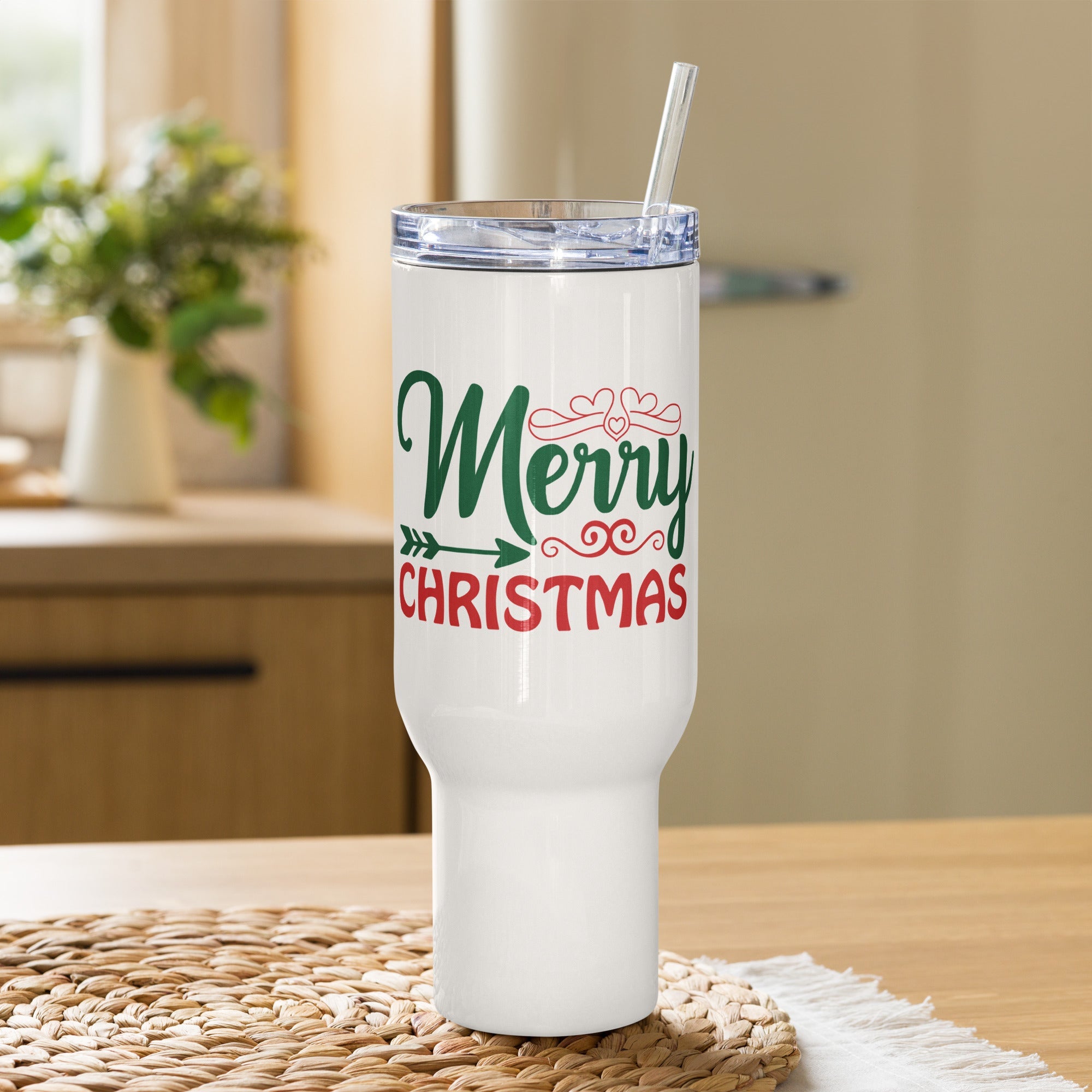Festive Holiday Tumbler - Merry Christmas Travel Mug