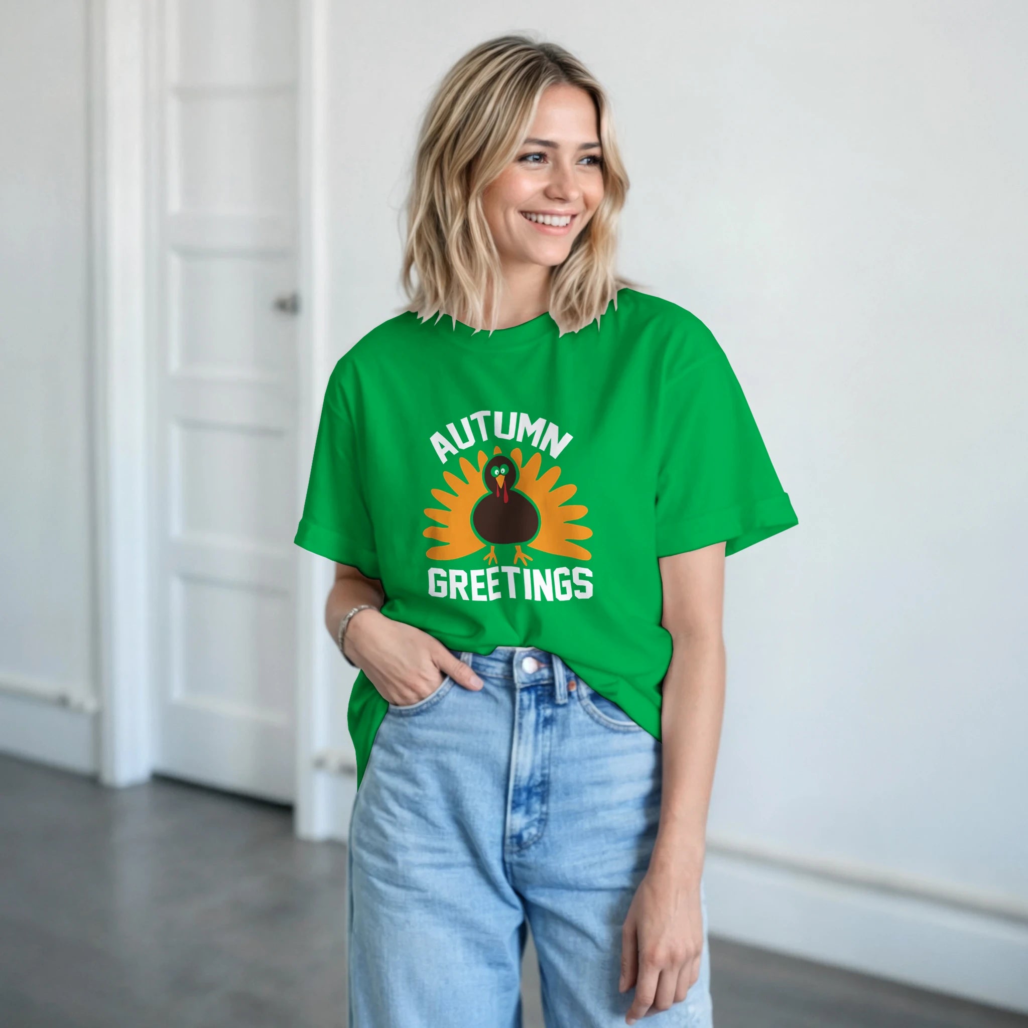 Autumn Greetings Turkey T-Shirt – Unisex Fall Tee | Gallory Hive