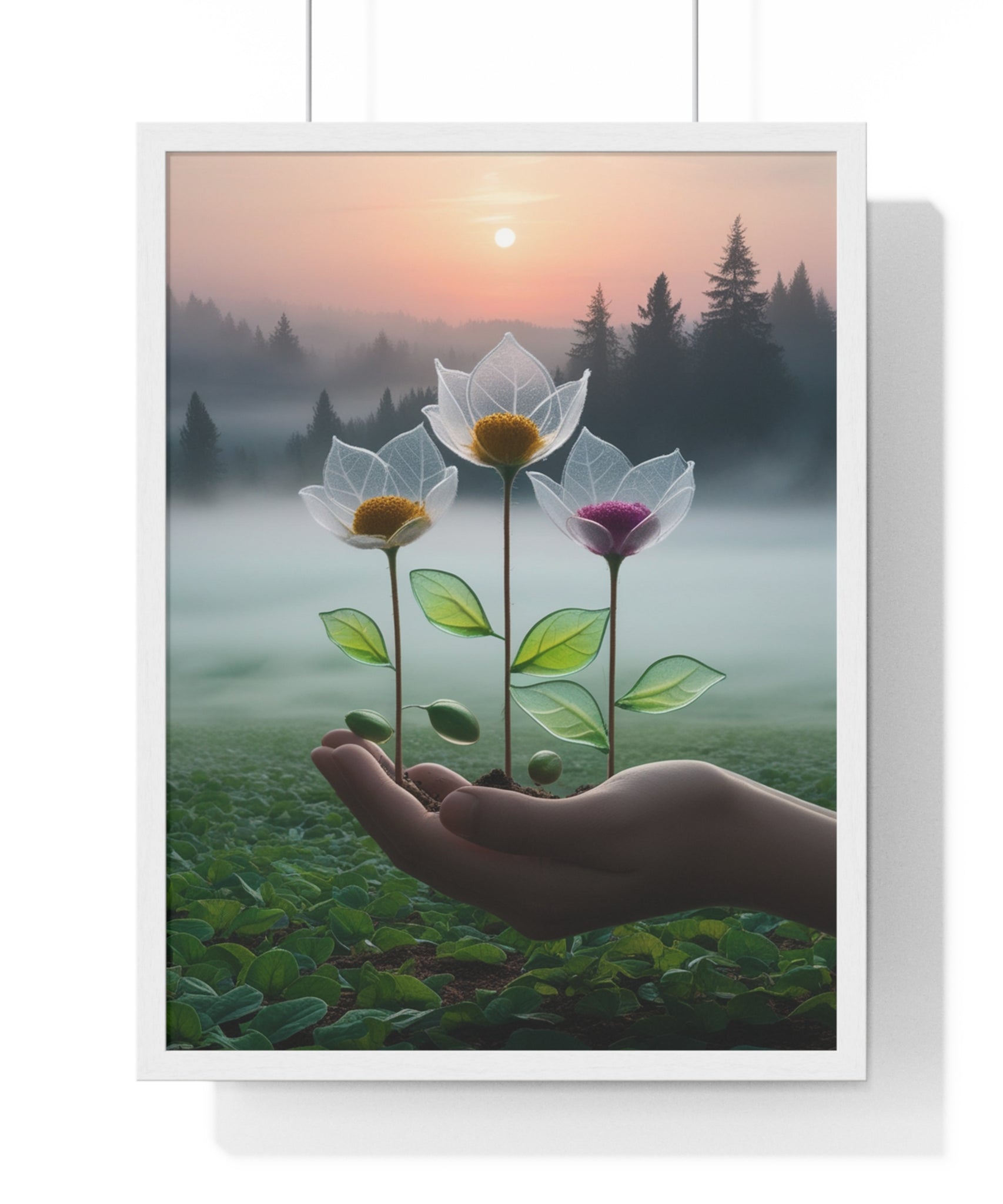 Nature Botanical Vertical Framed Poster, Serene Floral Wall Art, Inspirational Home Decor, Botanical Print, Gift for Garden Lovers - Gallory Hive