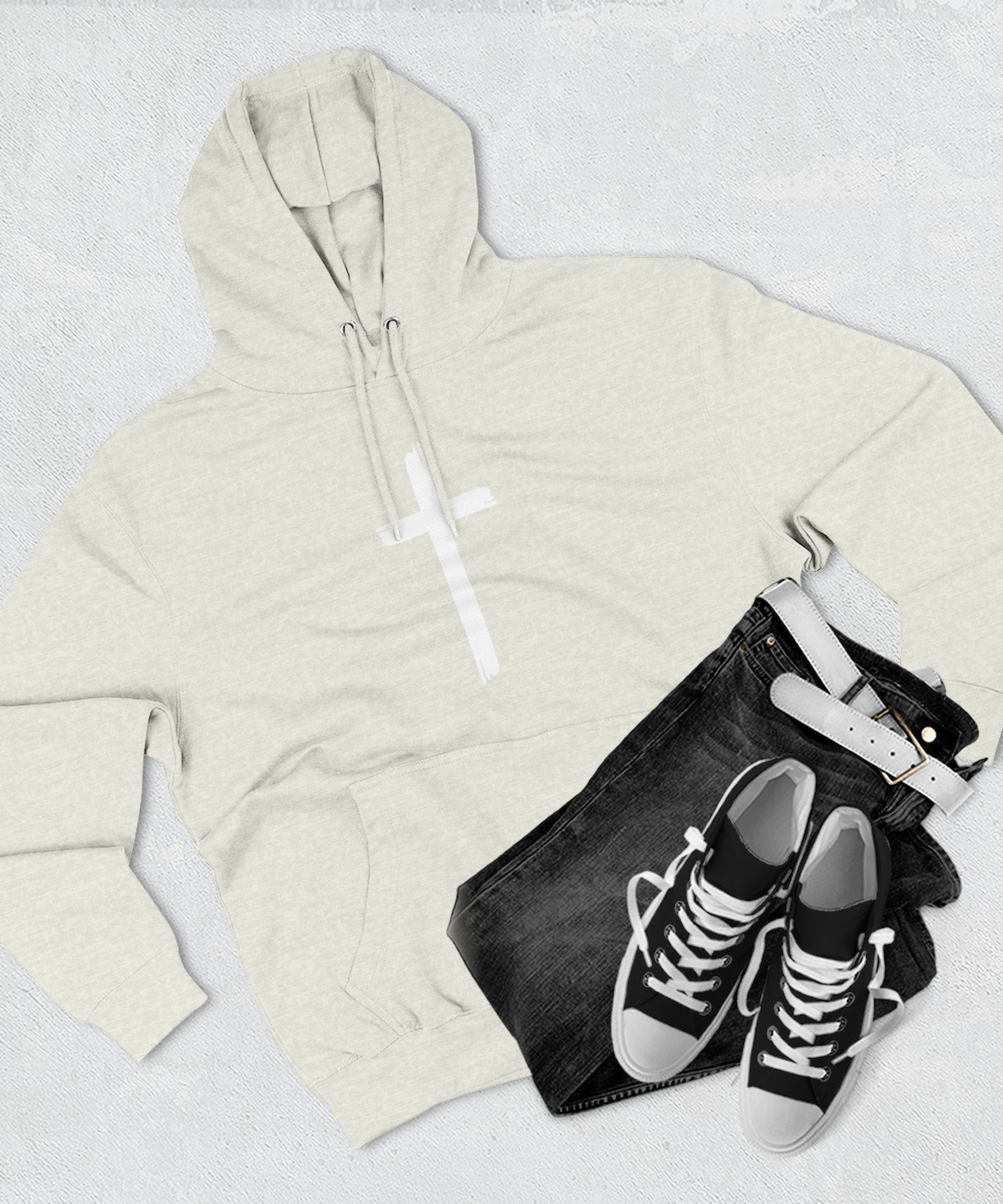 Faith-Inspired Fleece Hoodie, Comfortable Hoodie, Spiritual Gift, Cross Design, Inspirational Fashion, Cozy & Stylish - Gallory Hive