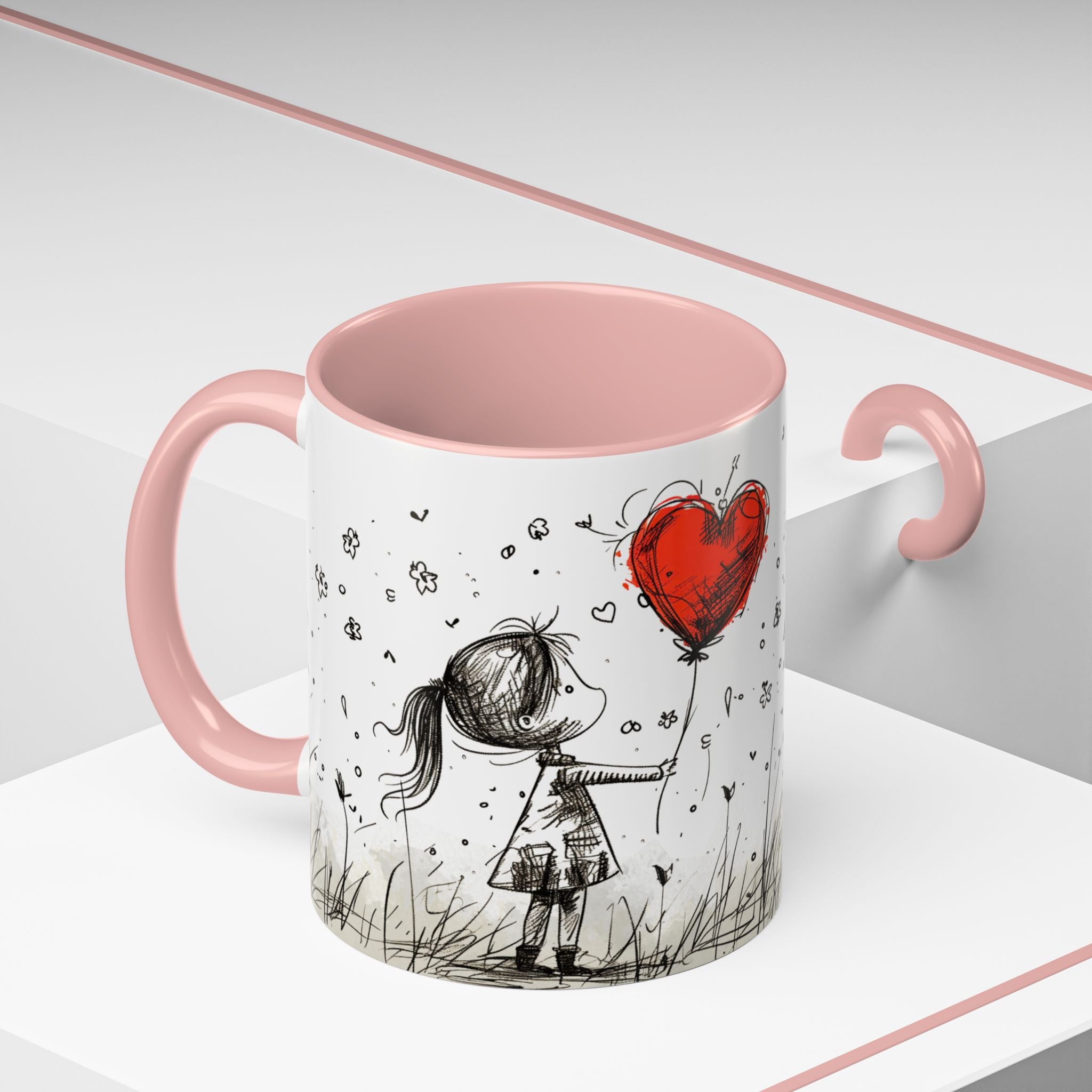 Love Heart Sketch Ceramic Coffee Mug | Gallory Hive