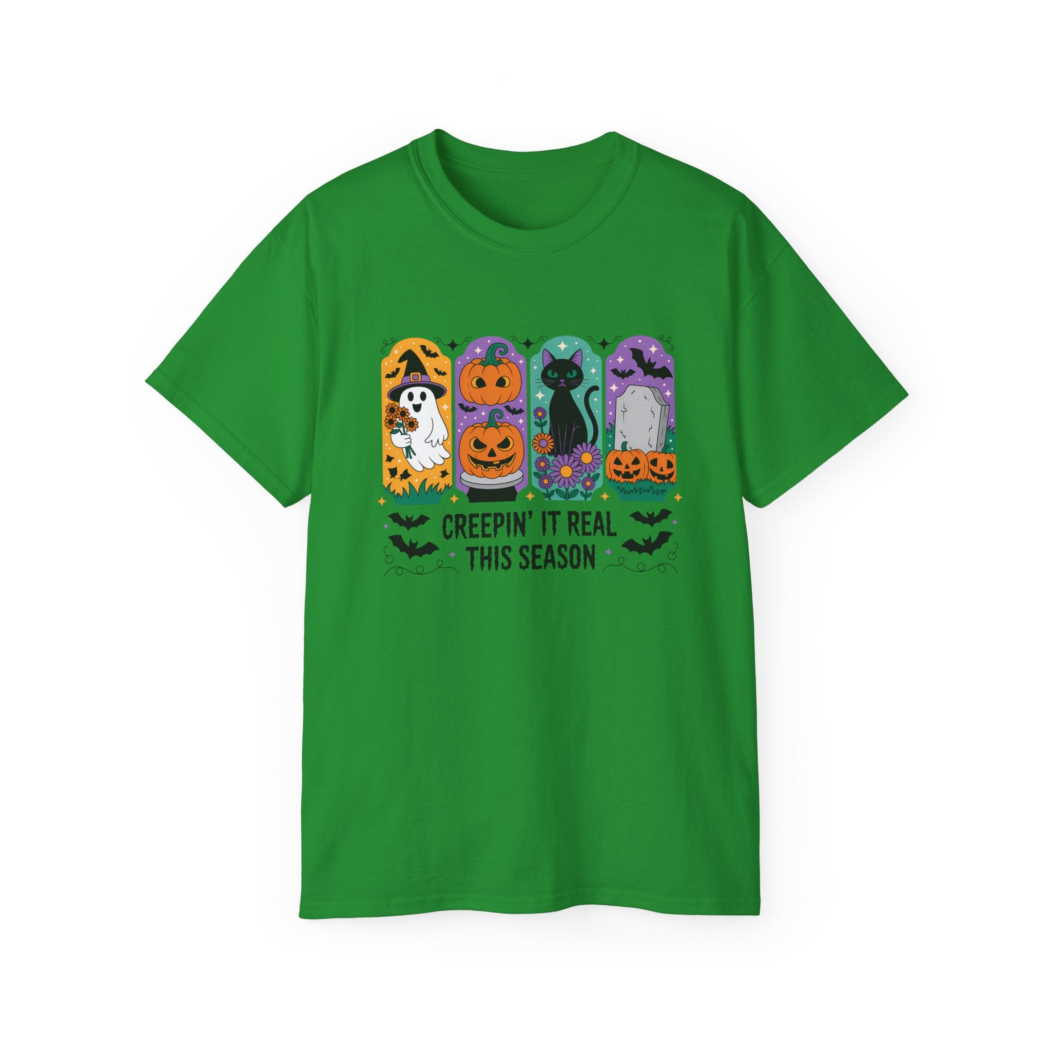 Halloween Vibes Ghost & Pumpkin Tee