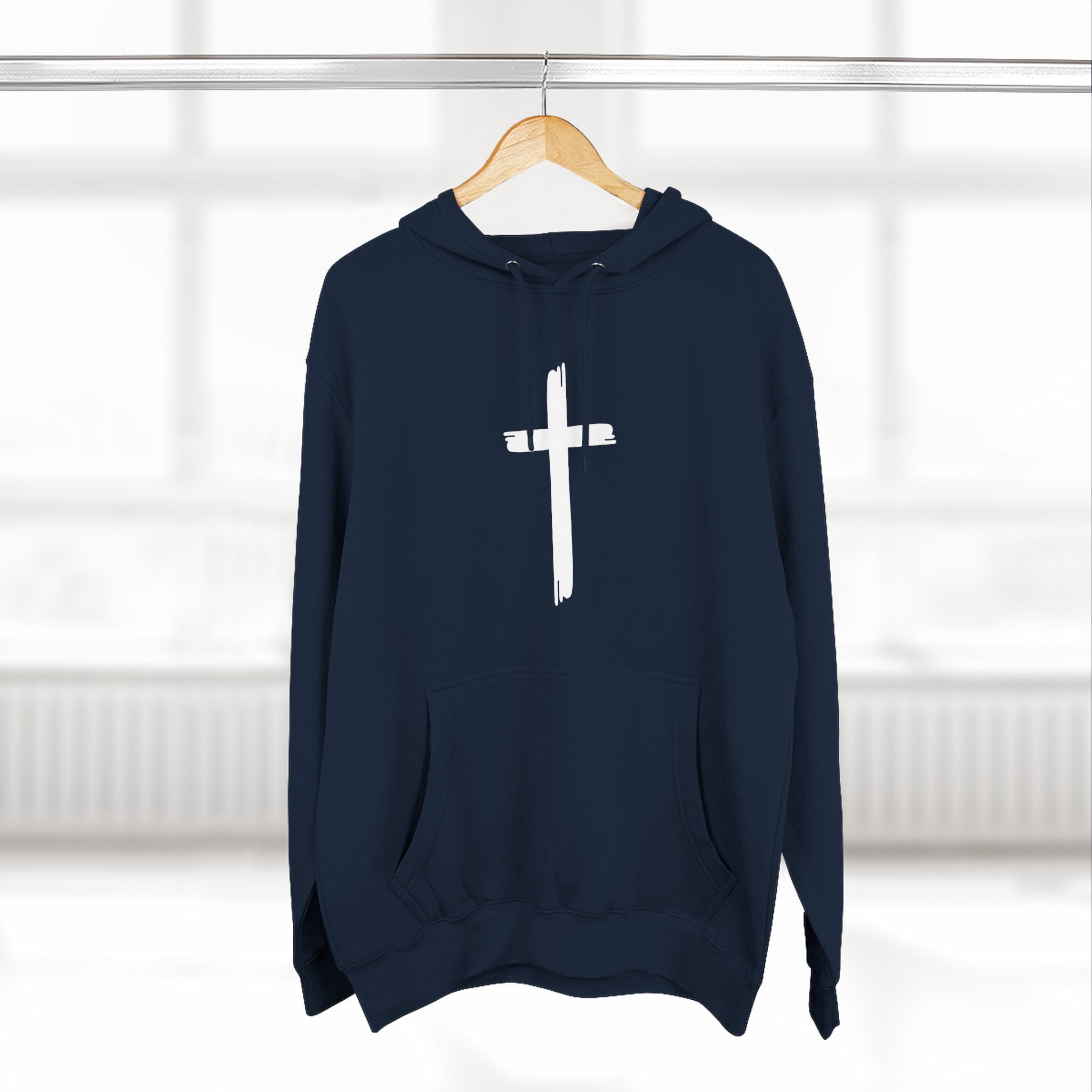 Faith-Inspired Fleece Hoodie, Comfortable Hoodie, Spiritual Gift, Cross Design, Inspirational Fashion, Cozy & Stylish