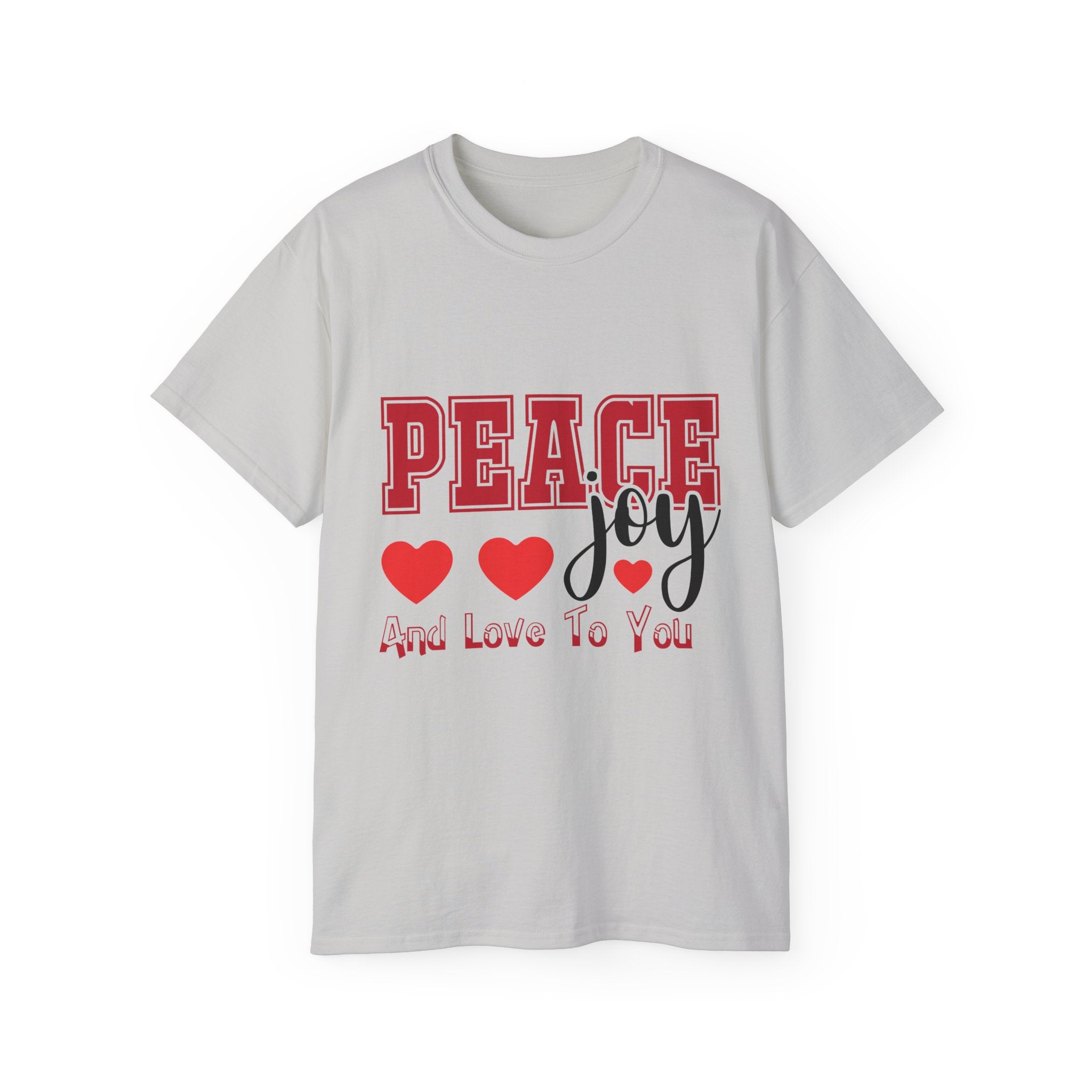 Peace, Joy & Love Retro Christmas T-Shirt | Gallory Hive