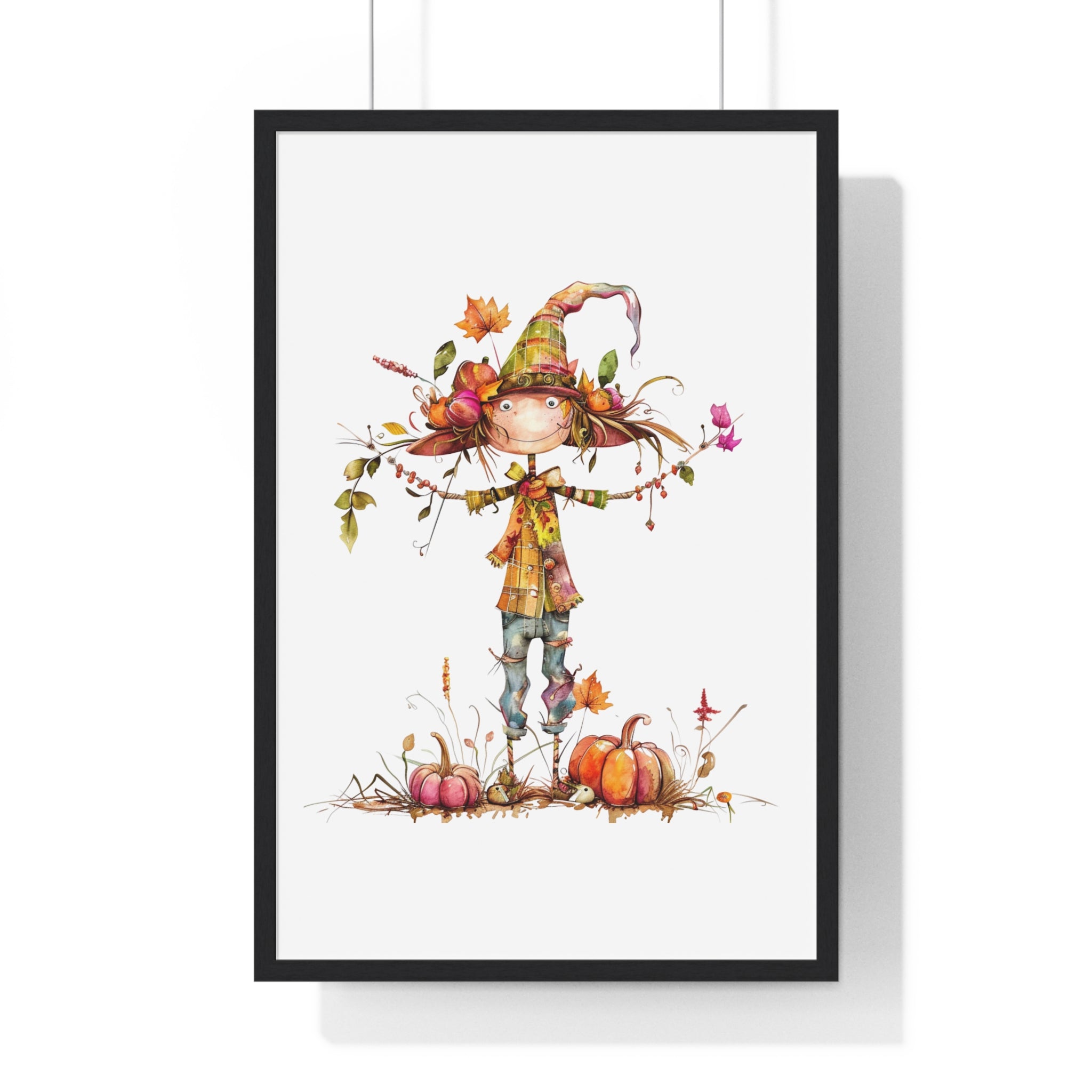 Autumn Scarecrow Wooden Framed Wall Art | Gallory Hive