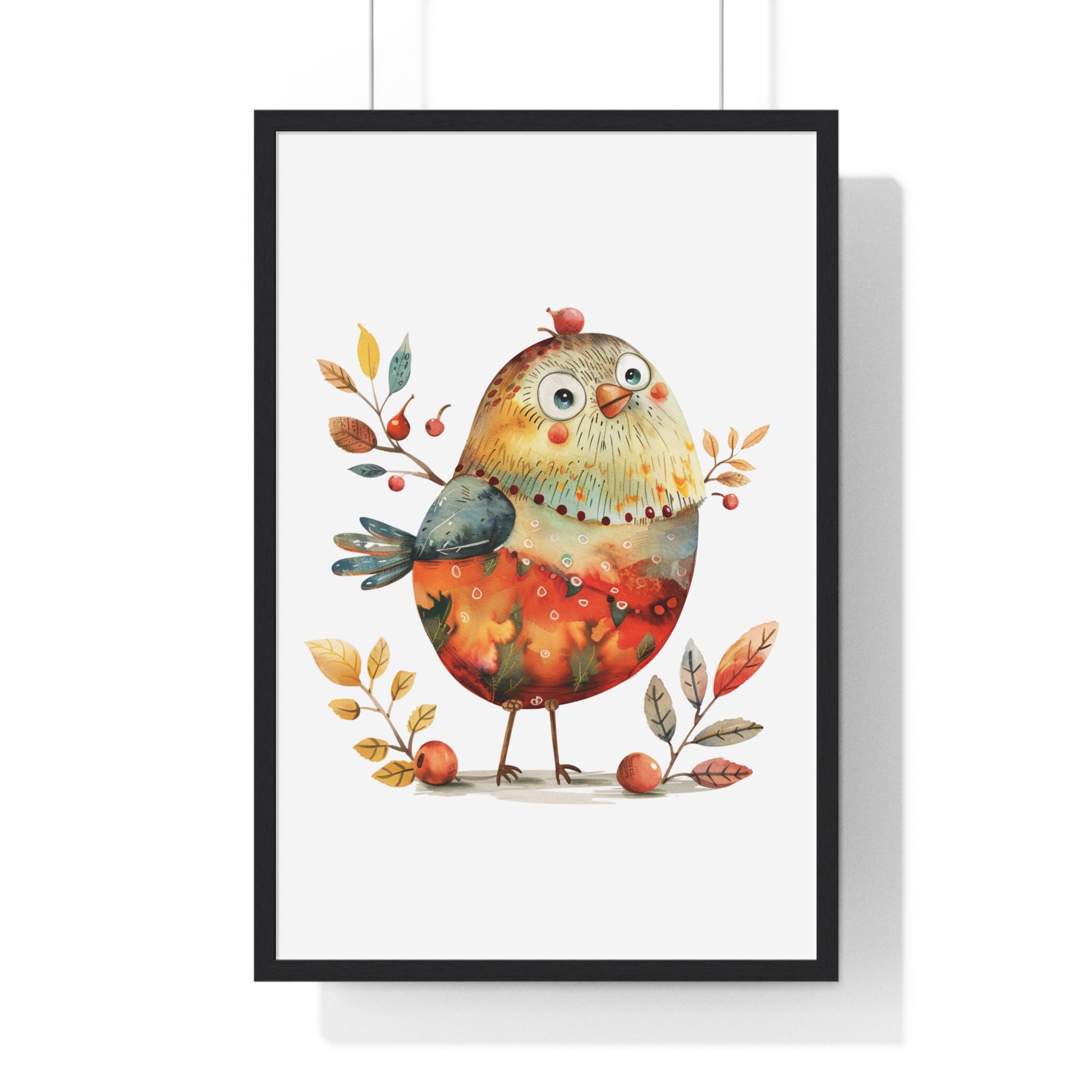 Wood Framed Wall Art – Berry Bright Bird | Gallory Hive