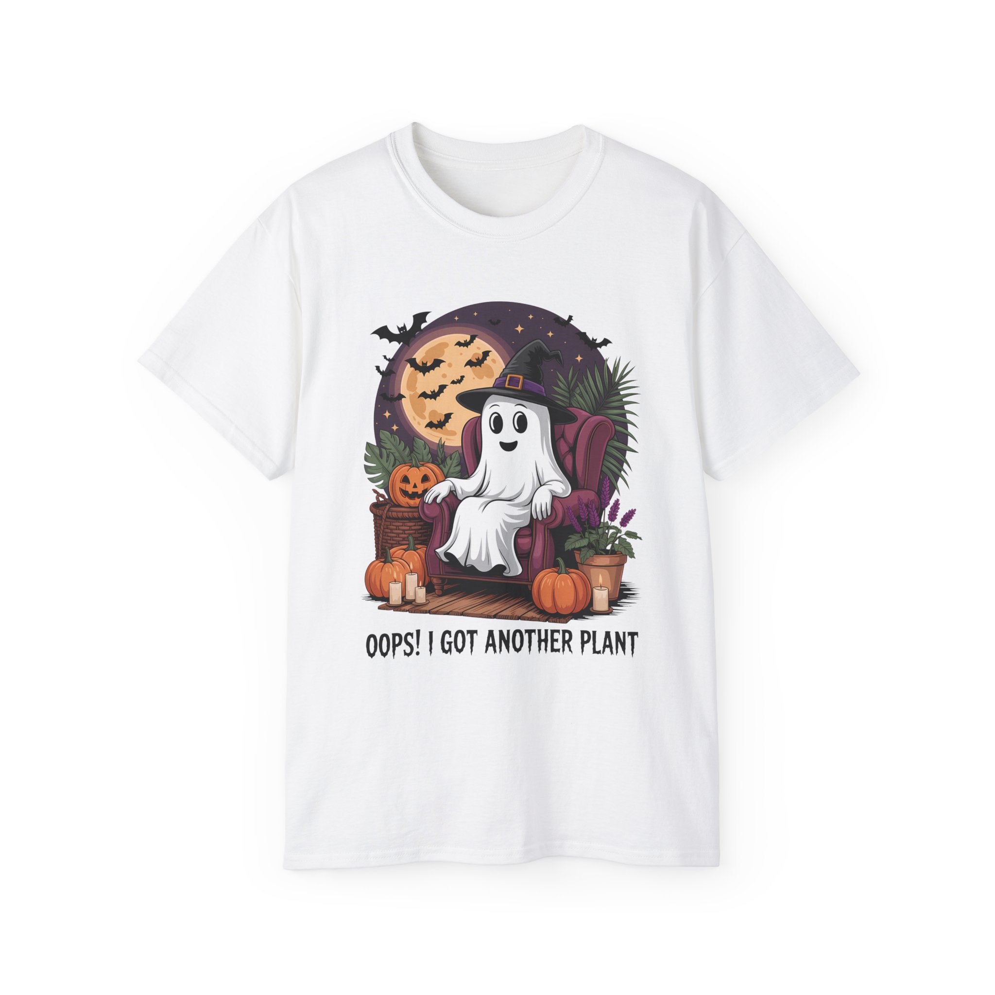 Halloween Plant Ghost Tee - Spooky Witch Design | Gallory Hive