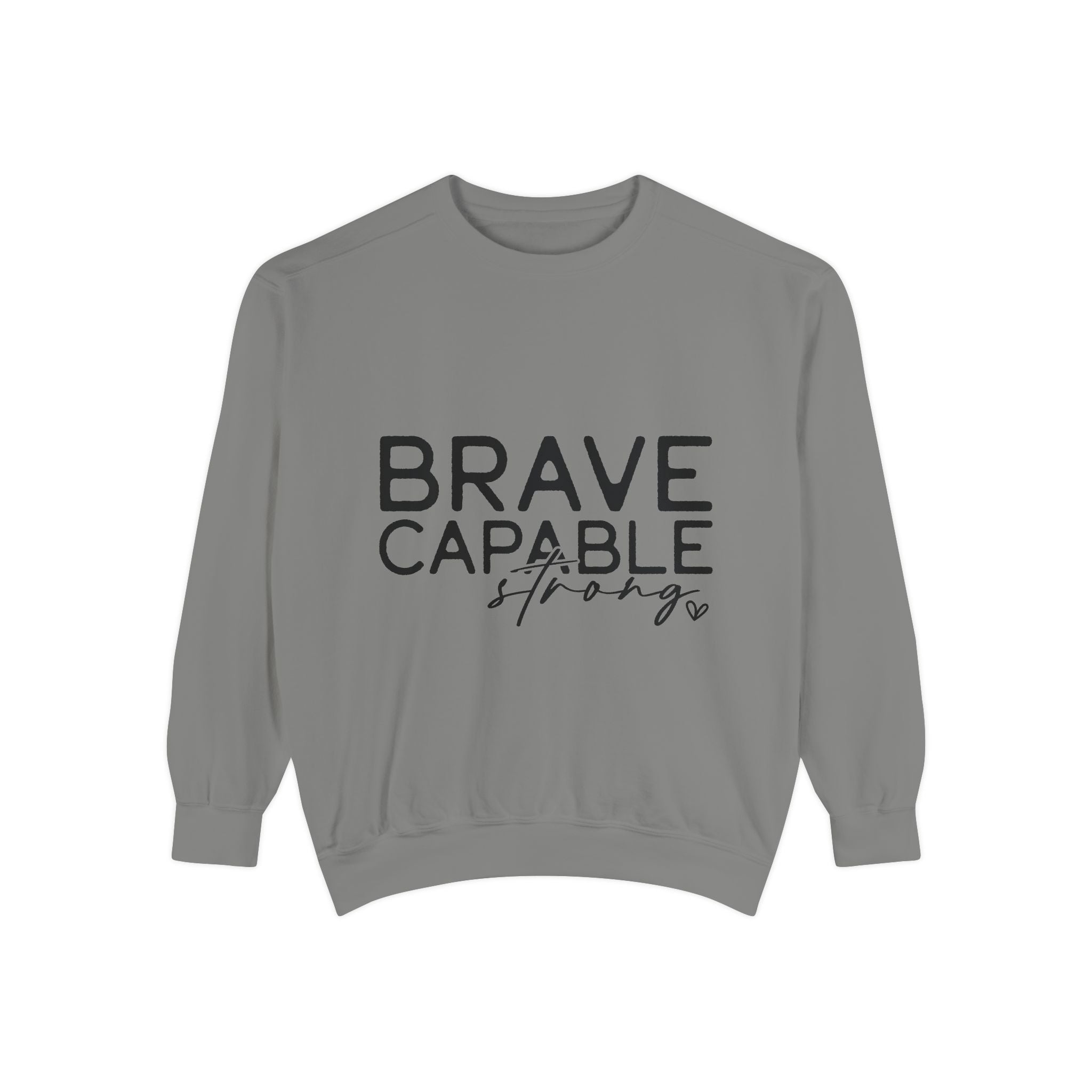 Brave Capable Strong Sweatshirt, Contemplation Line Art Sweatshirt – Minimalist Aesthetic