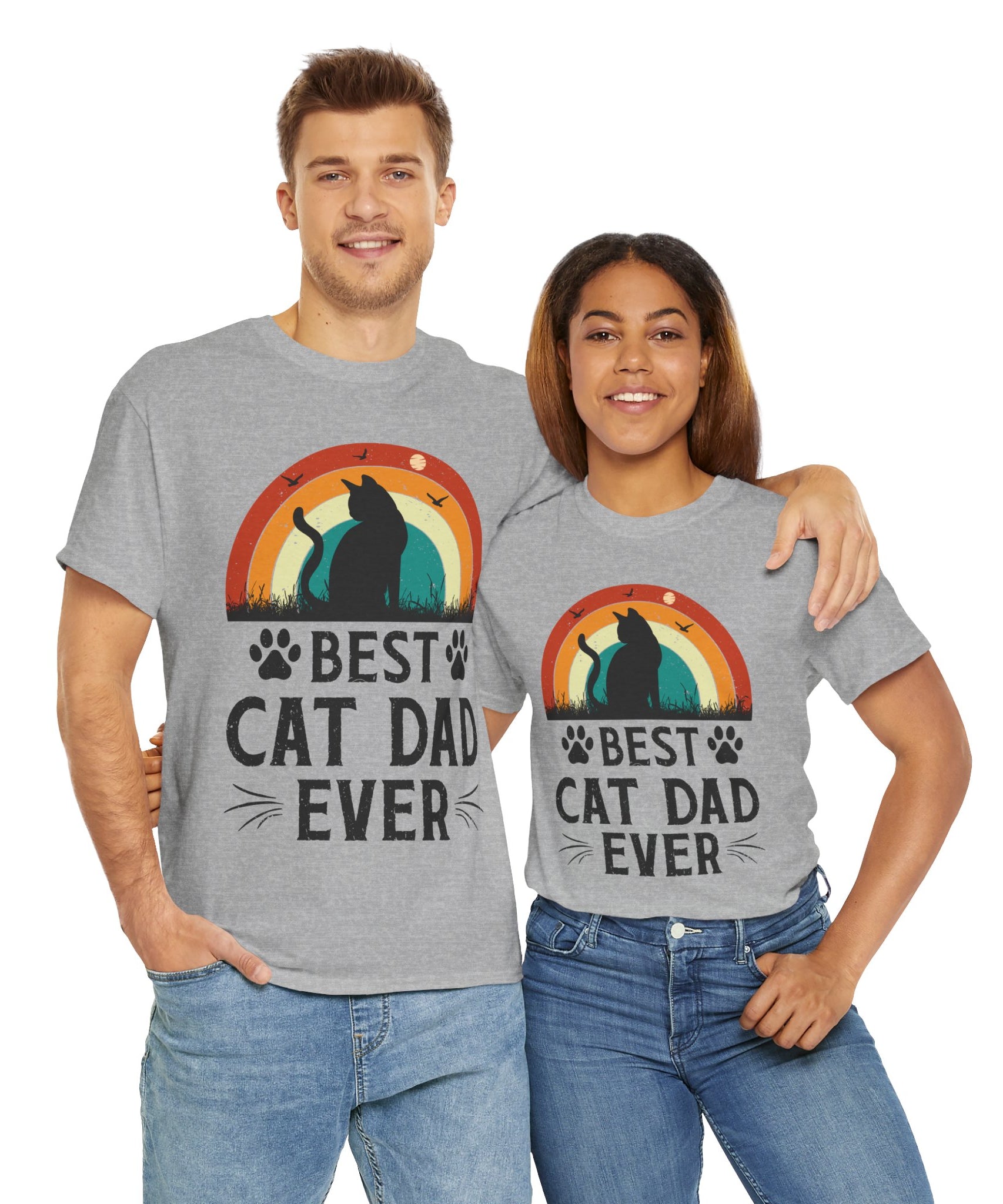 Best Cat Dad Ever T-Shirt Retro