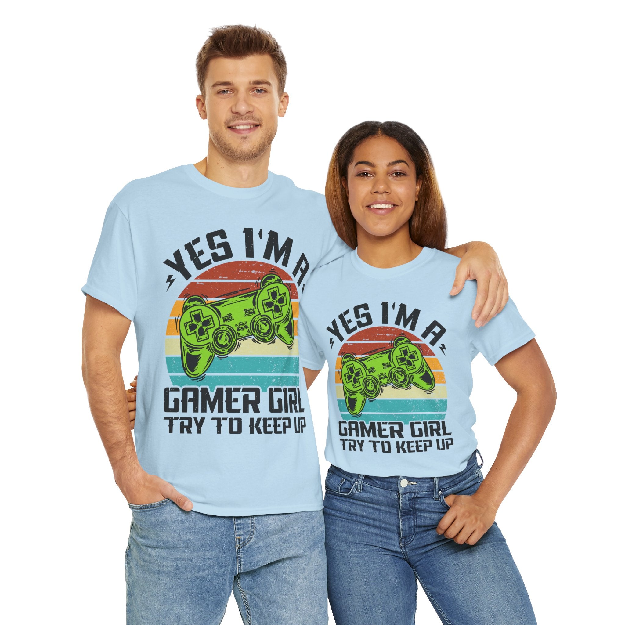 Retro Gamer Girl Tee - Gaming Vibes