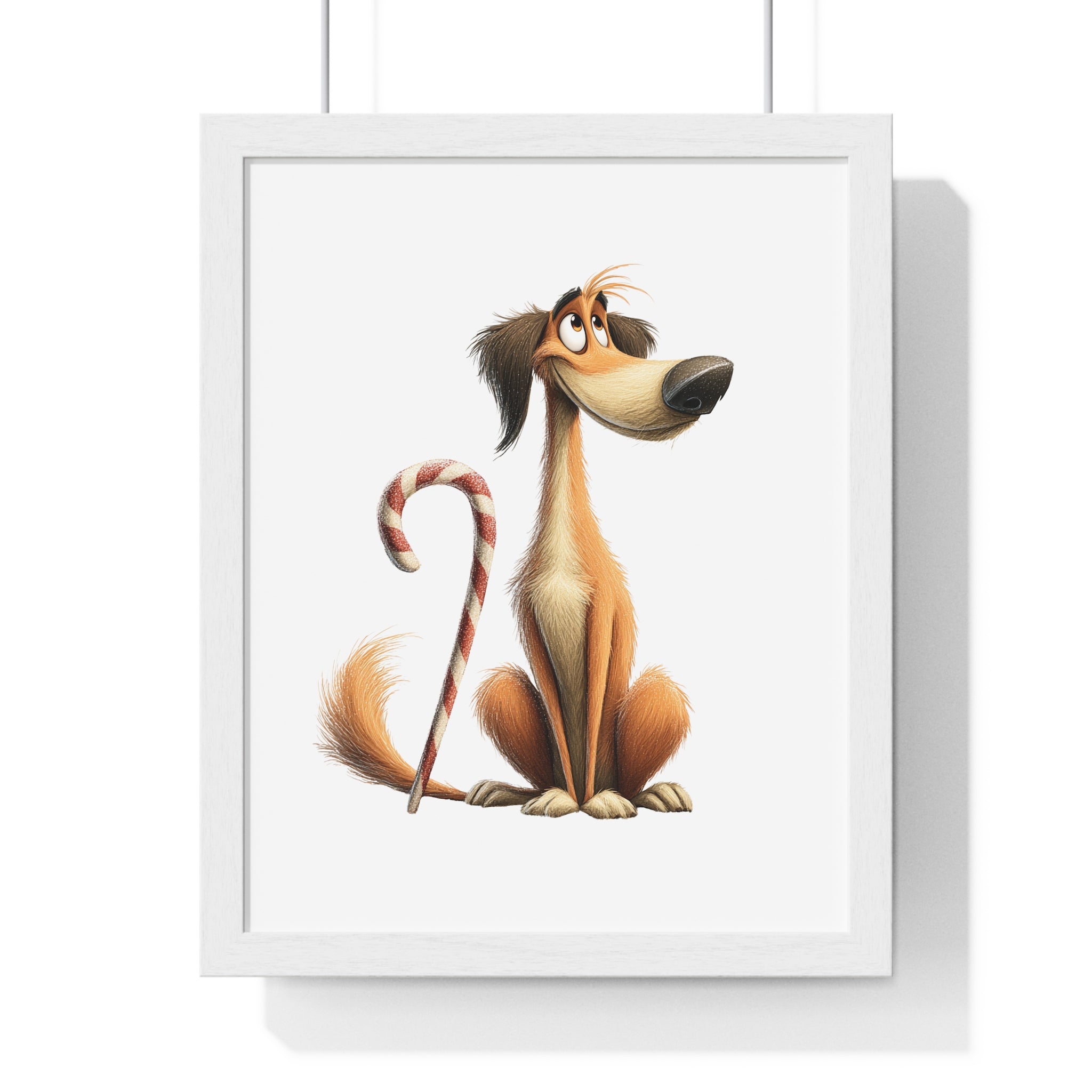 Candy Cane Pup – Framed Holiday Wall Art | Gallory Hive