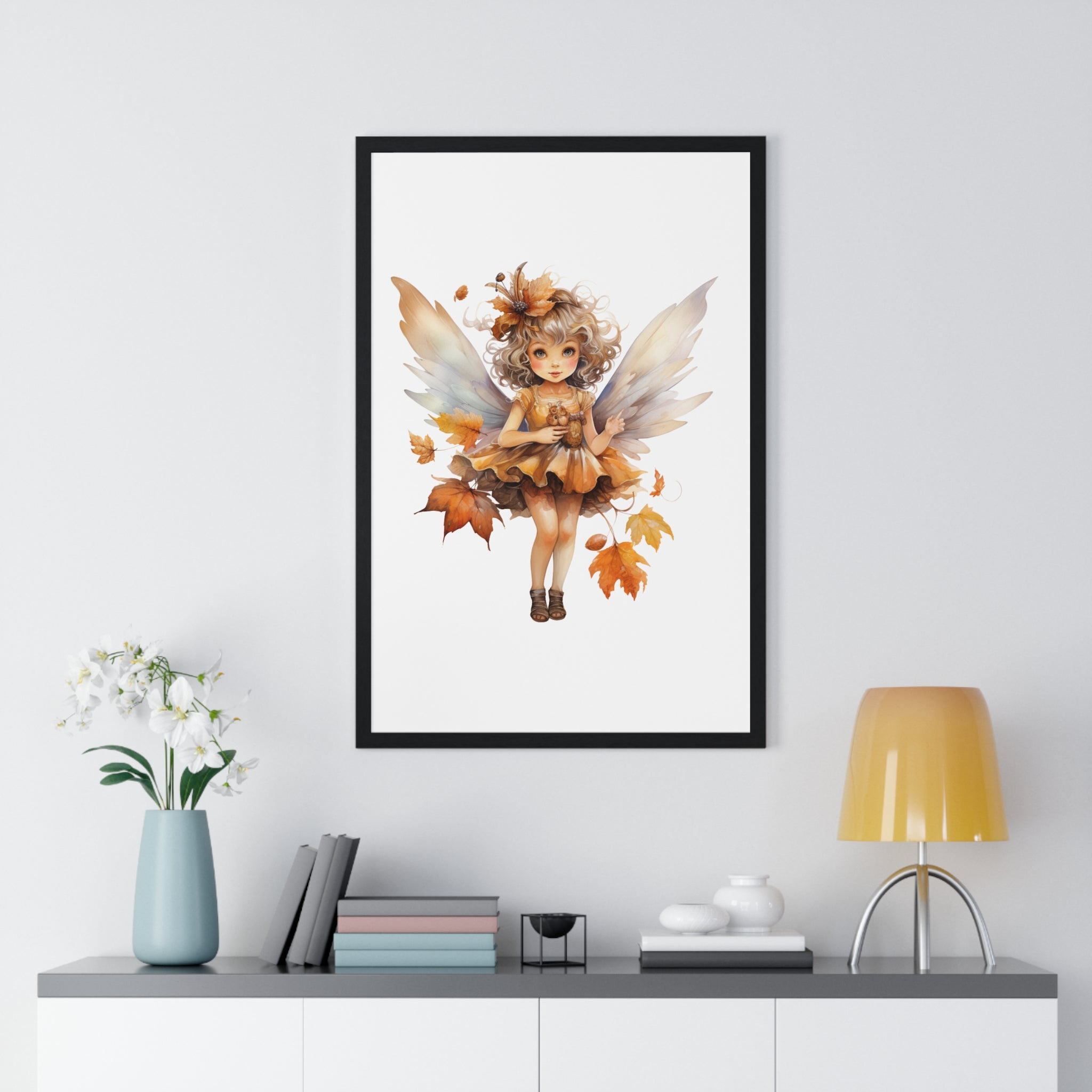 Autumn Fairy Wall Art – Whimsical Fall Framed Poster | Gallory Hive