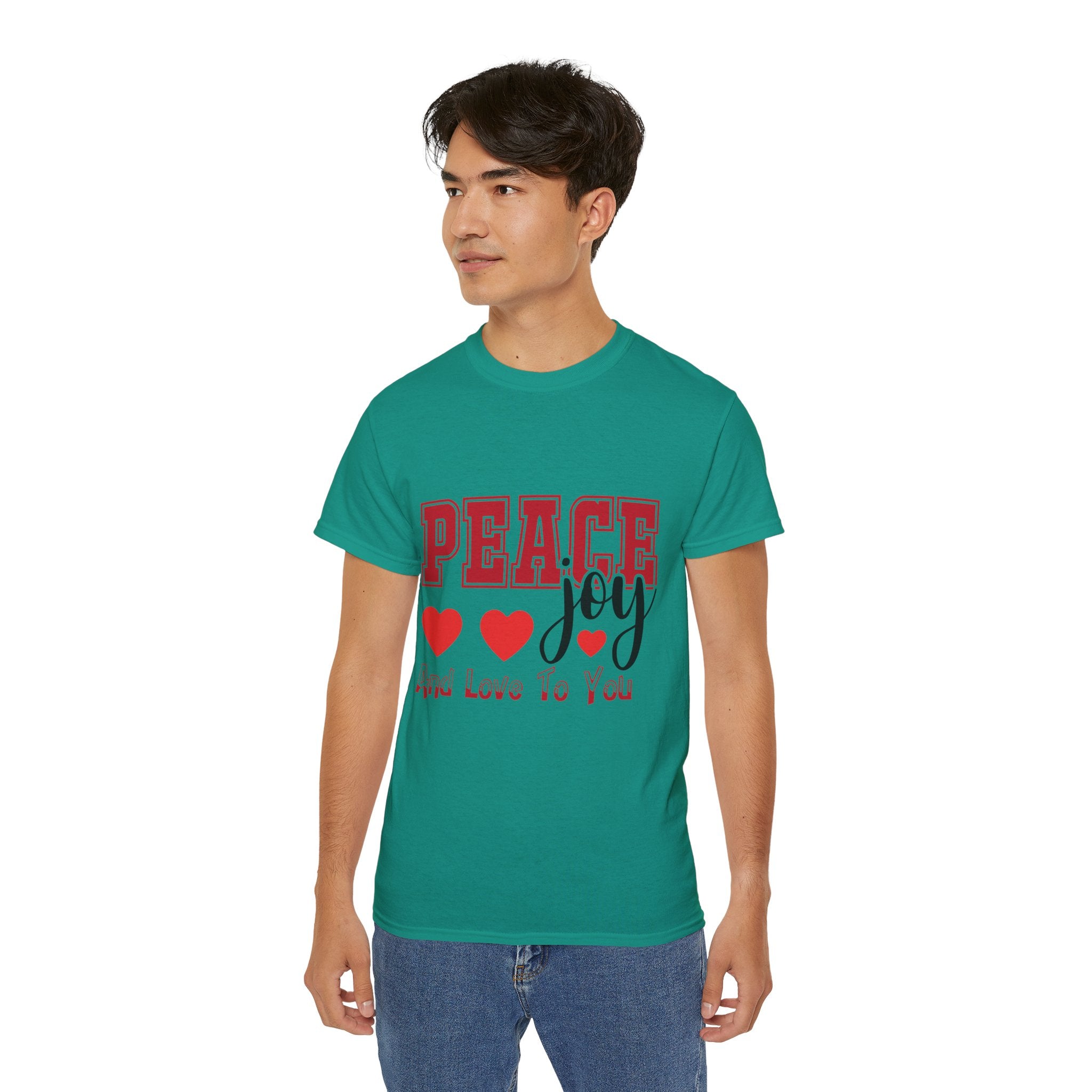 Peace, Joy & Love Retro Christmas T-Shirt | Gallory Hive