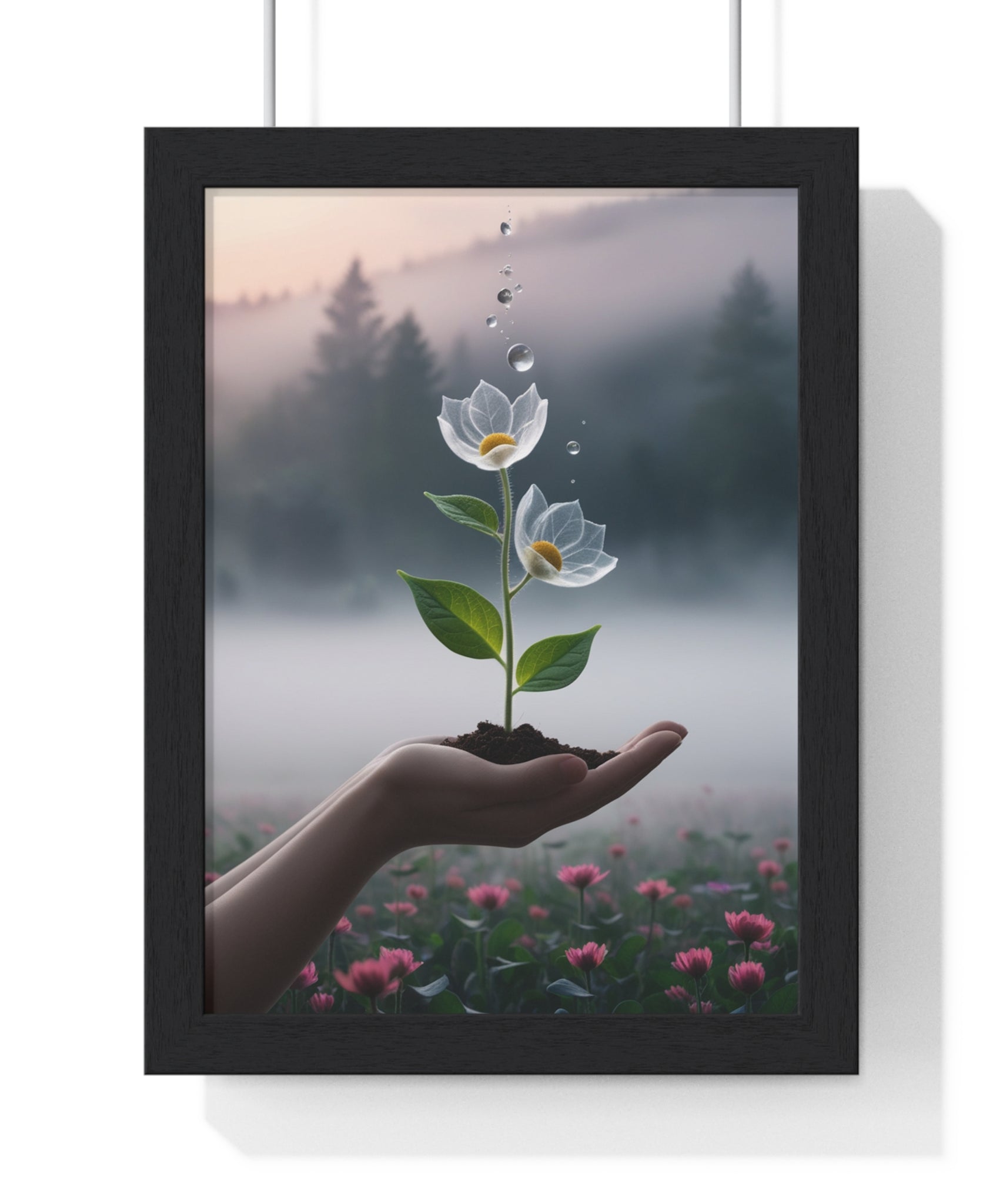 Vertical Framed Poster - Floral Growth Inspirational Wall Art, Botanical Decor, Nature Lovers Gift, Modern Aesthetic, Home Office Decoration - Gallory Hive