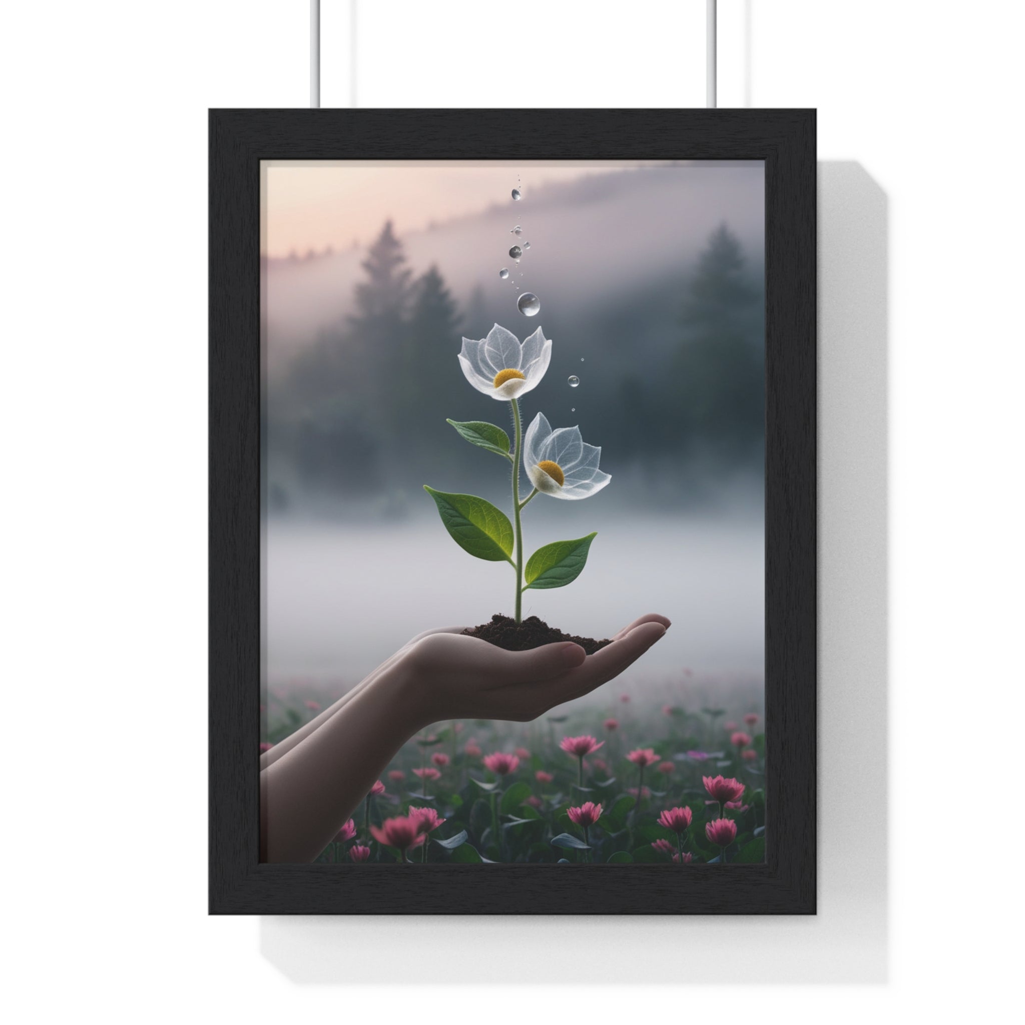 Vertical Framed Poster - Floral Growth Inspirational Wall Art, Botanical Decor, Nature Lovers Gift, Modern Aesthetic, Home Office Decoration - Gallory Hive