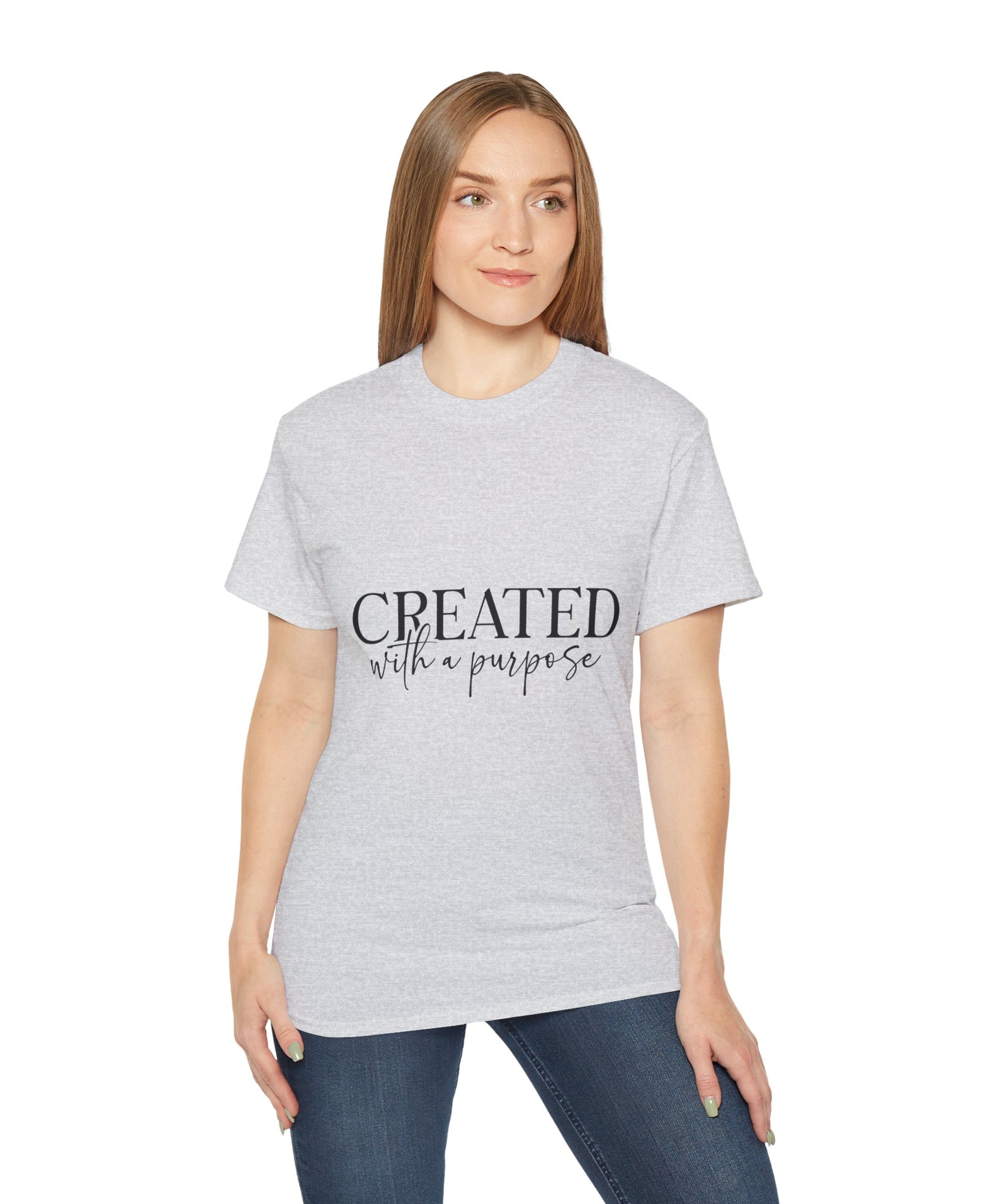 Unisex Created with a Purpose Tee - Inspirational Casual Wear, Christian T-Shirt, Motivational Gift, Faith-Based Apparel, Everyday Comfort - Gallory Hive