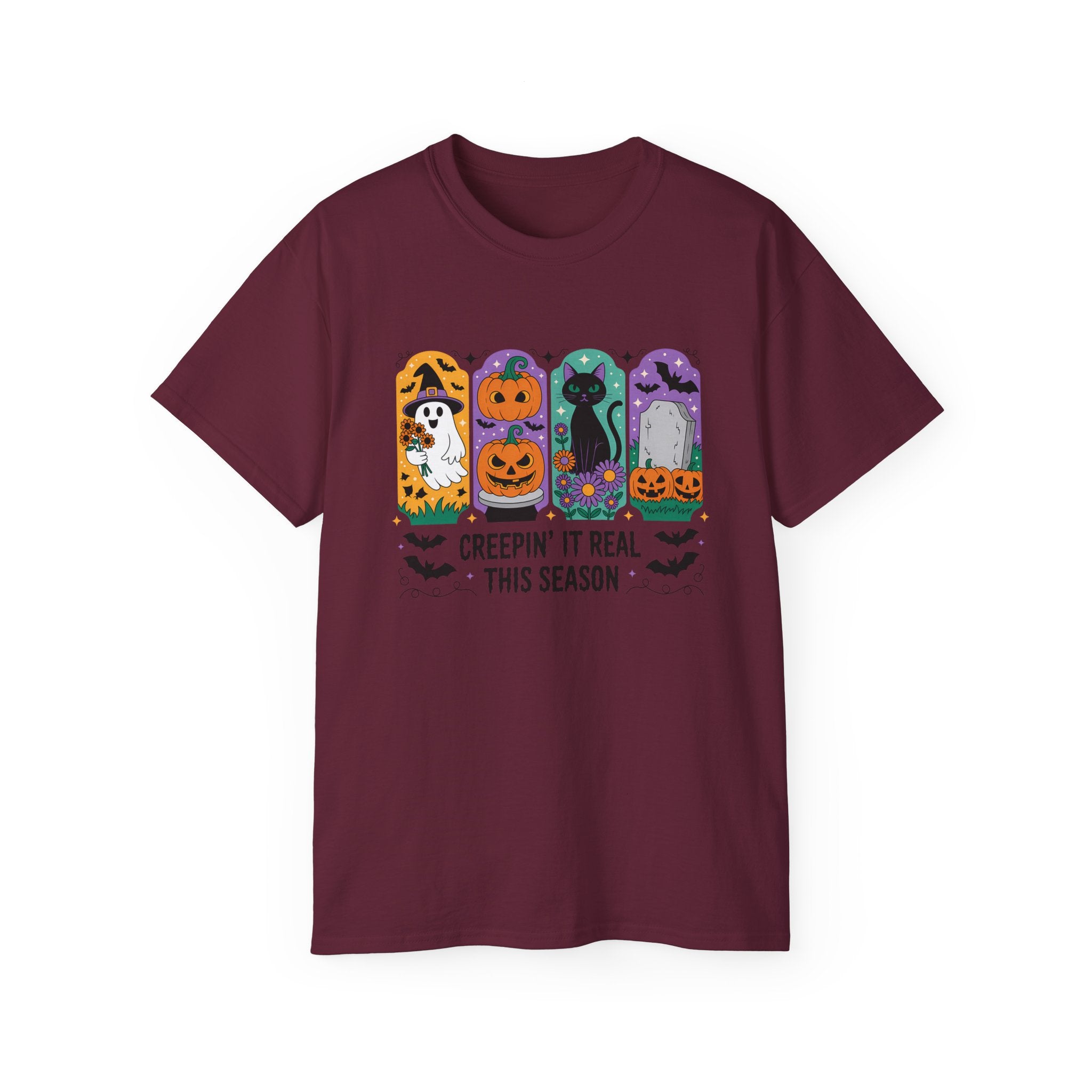 Halloween Vibes Ghost & Pumpkin Tee | Gallory Hive