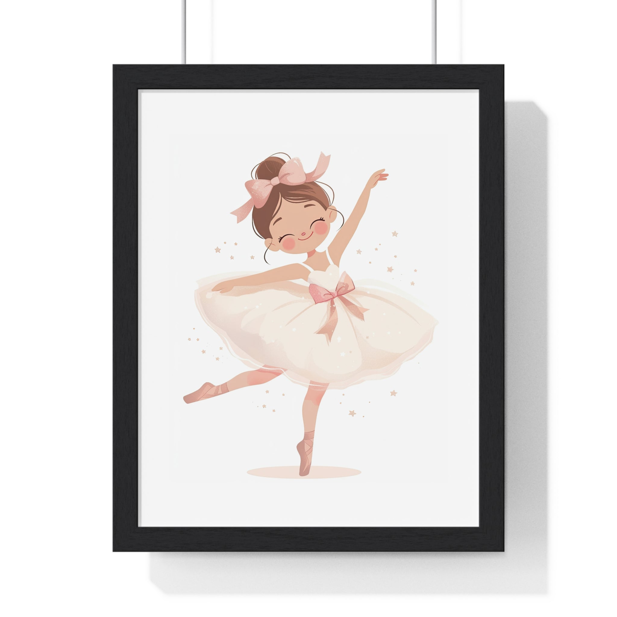 Whimsical Ballerina Wooden Wall Frame – Pink Bow & Sparkle Edition - Gallory Hive