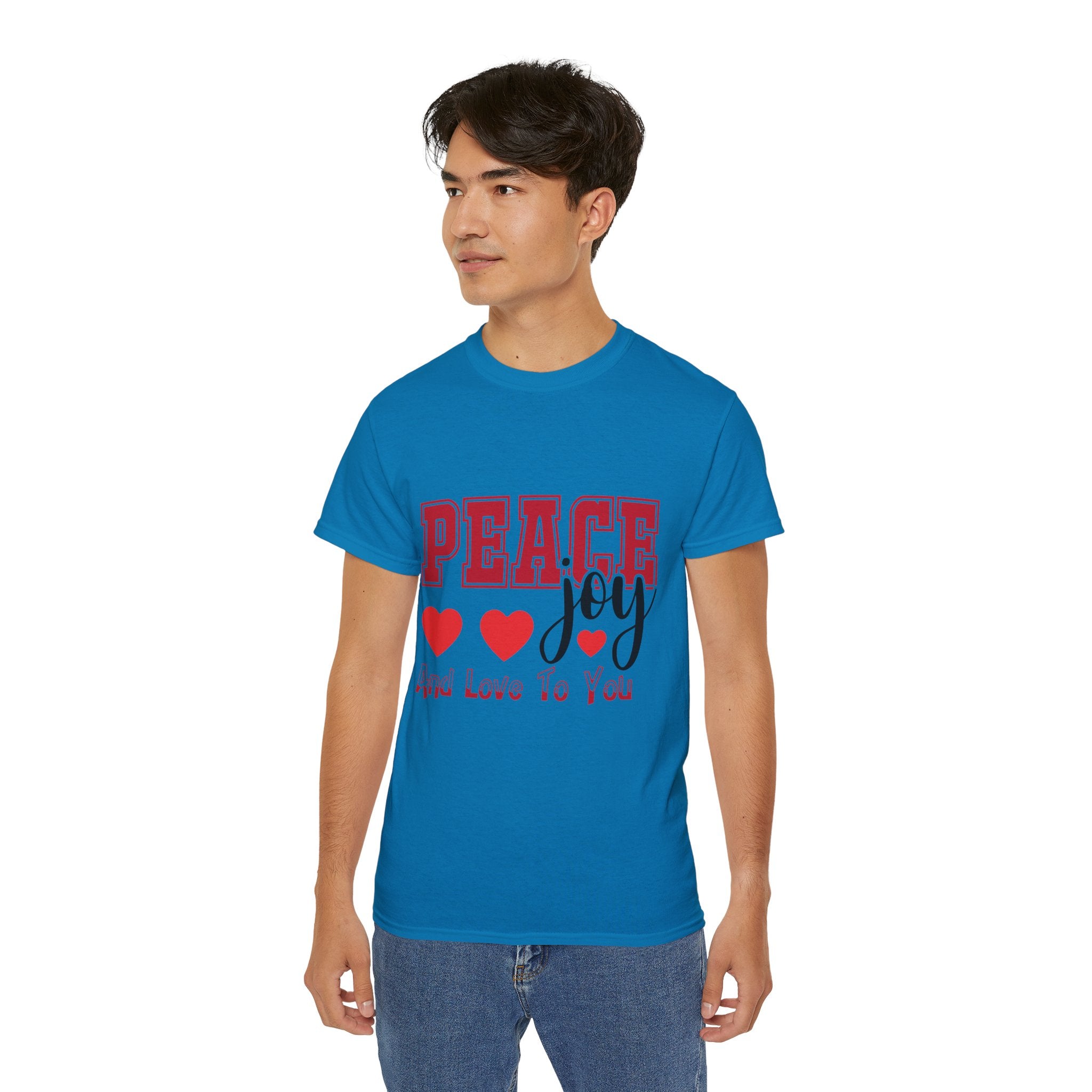 Peace, Joy & Love Retro Christmas T-Shirt | Gallory Hive