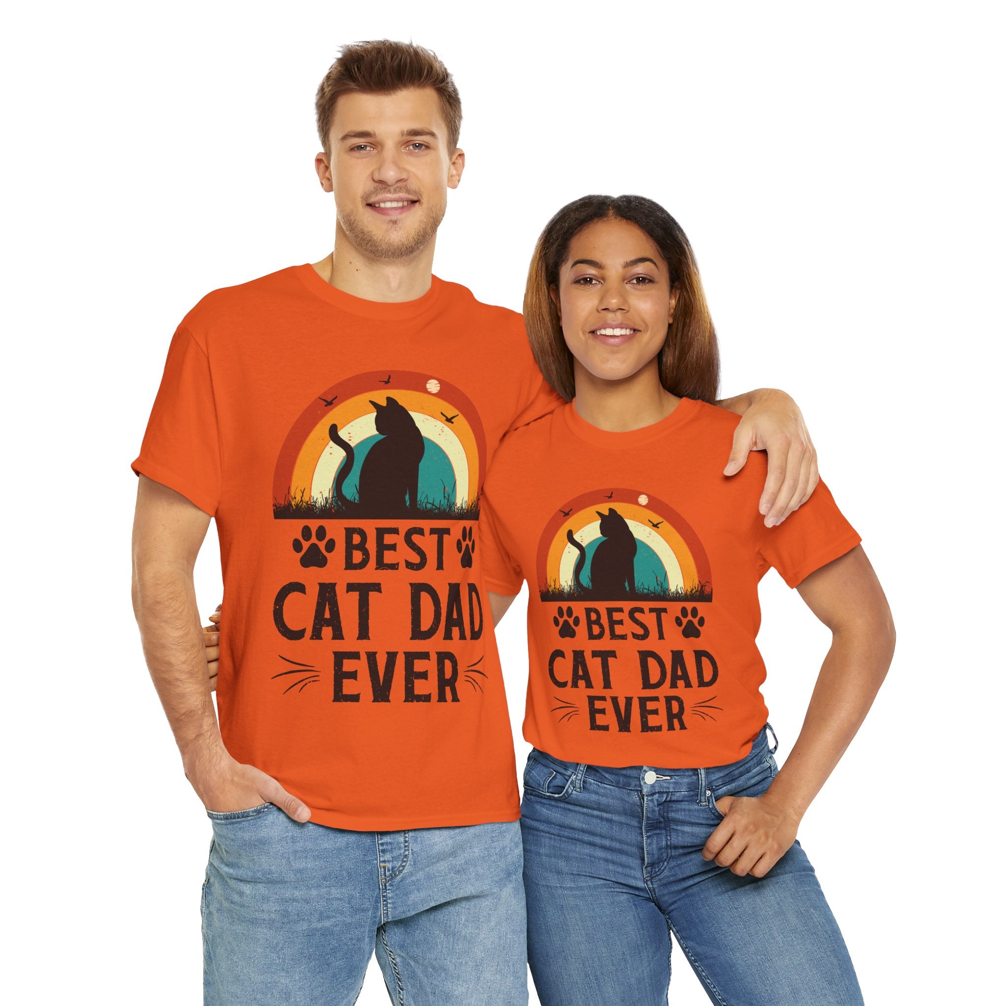 Best Cat Dad Ever T-Shirt Retro