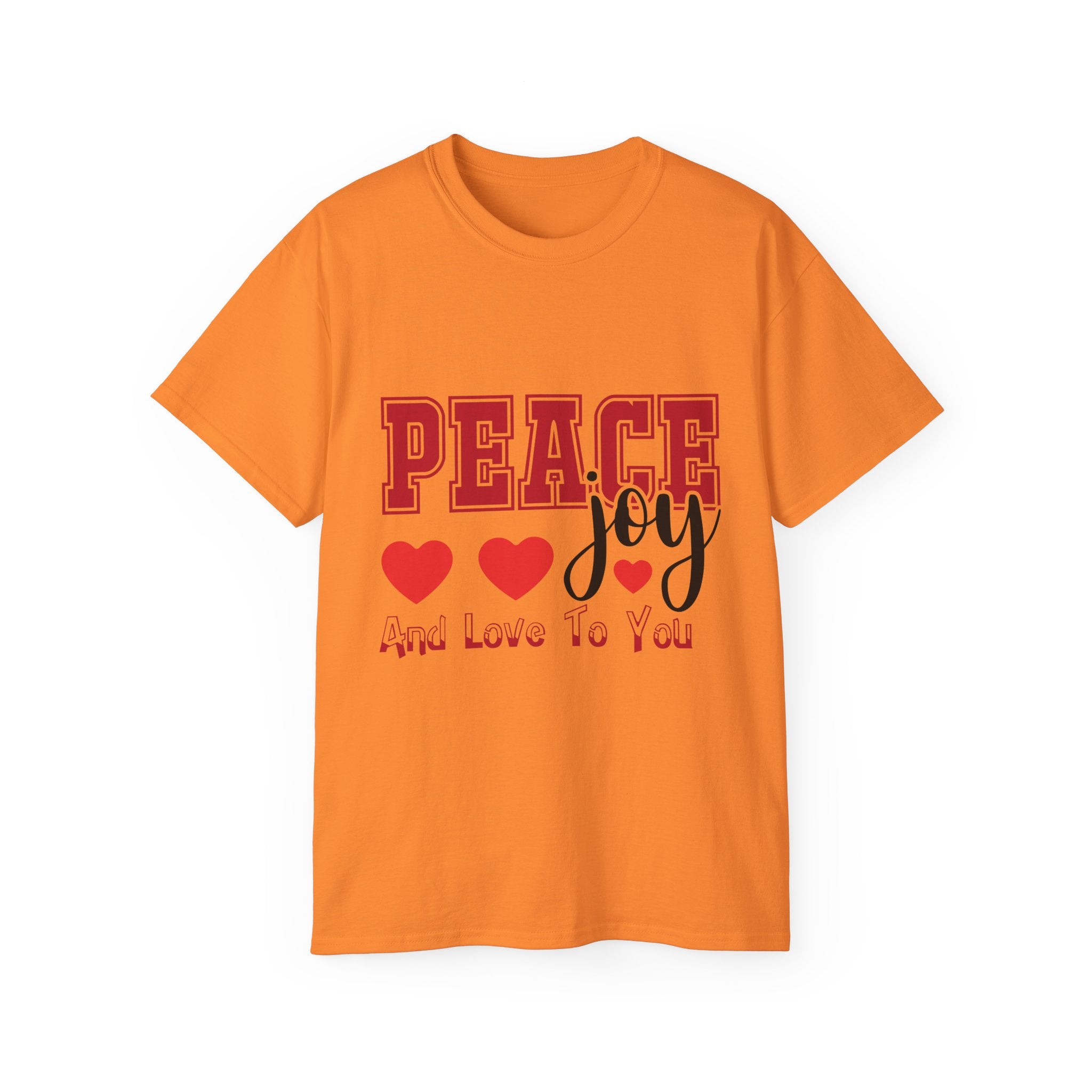 Peace, Joy & Love Retro Christmas T-Shirt | Gallory Hive