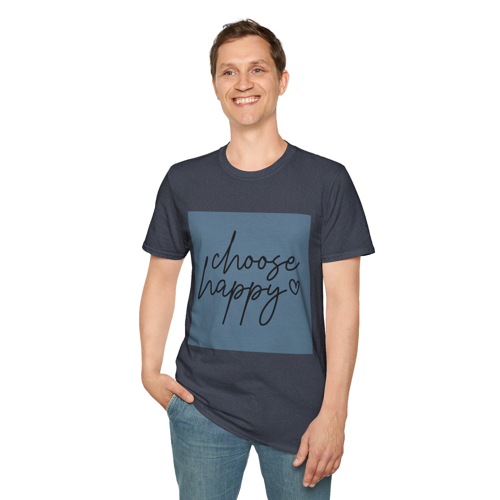 Unisex T-Shirt – "Choose Happy" Quote Tee - Positive Affirmation Shirt for Friends, Inspirational Tee