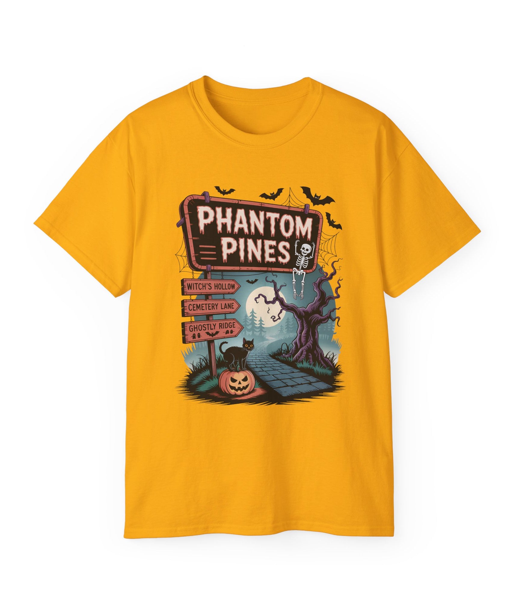 Halloween Phantom Pines Spooky Skeleton Tee | Gallory Hive