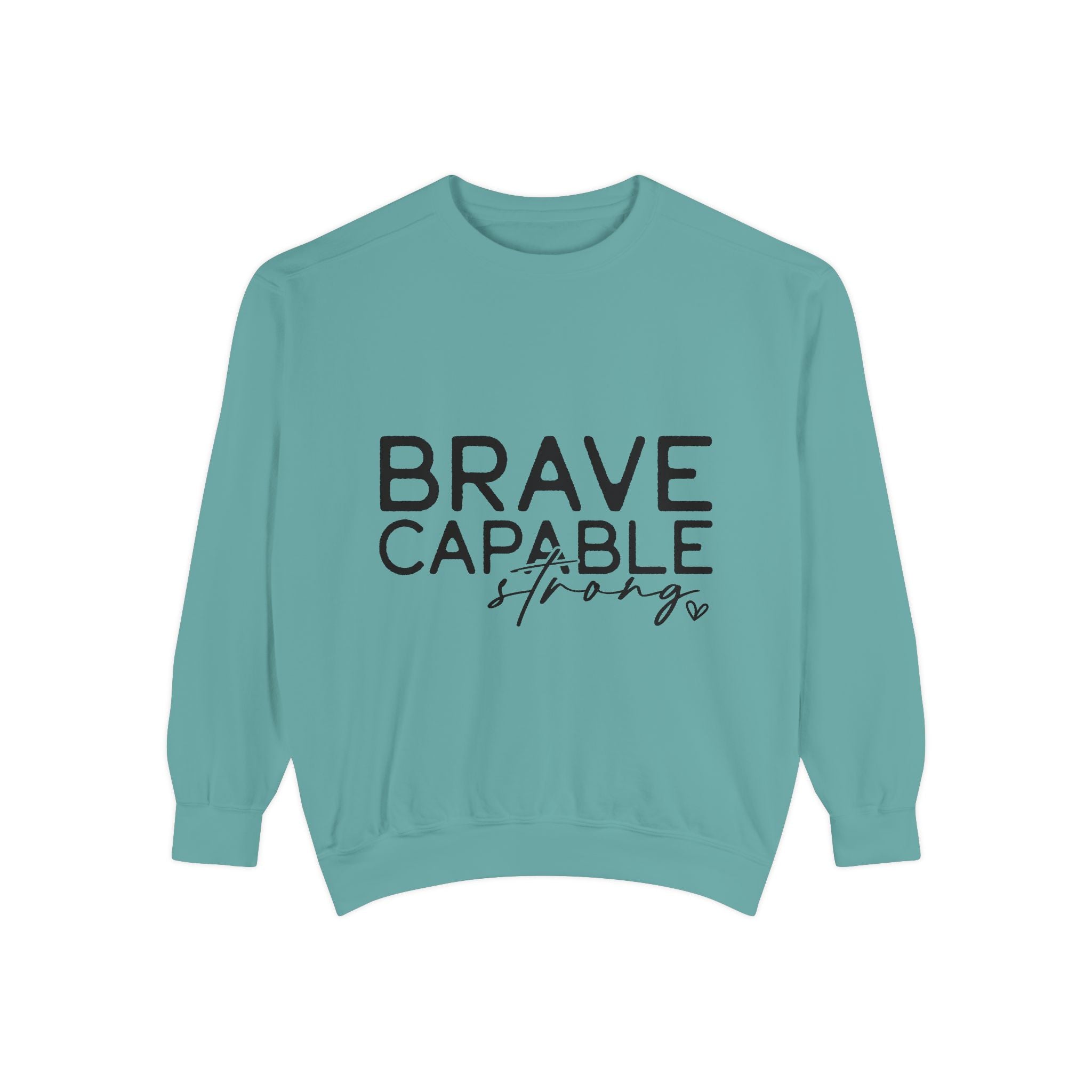 Brave Capable Strong Sweatshirt, Contemplation Line Art Sweatshirt – Minimalist Aesthetic