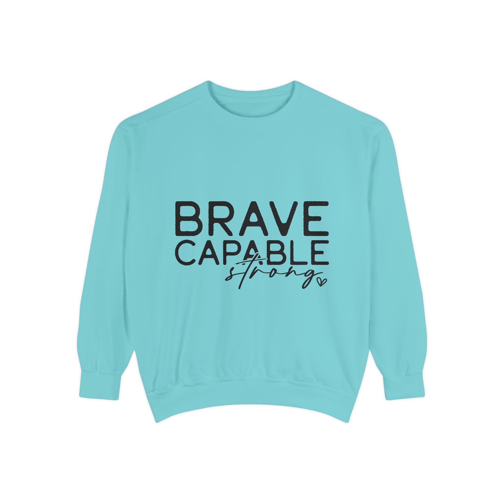 Brave Capable Strong Sweatshirt, Contemplation Line Art Sweatshirt – Minimalist Aesthetic