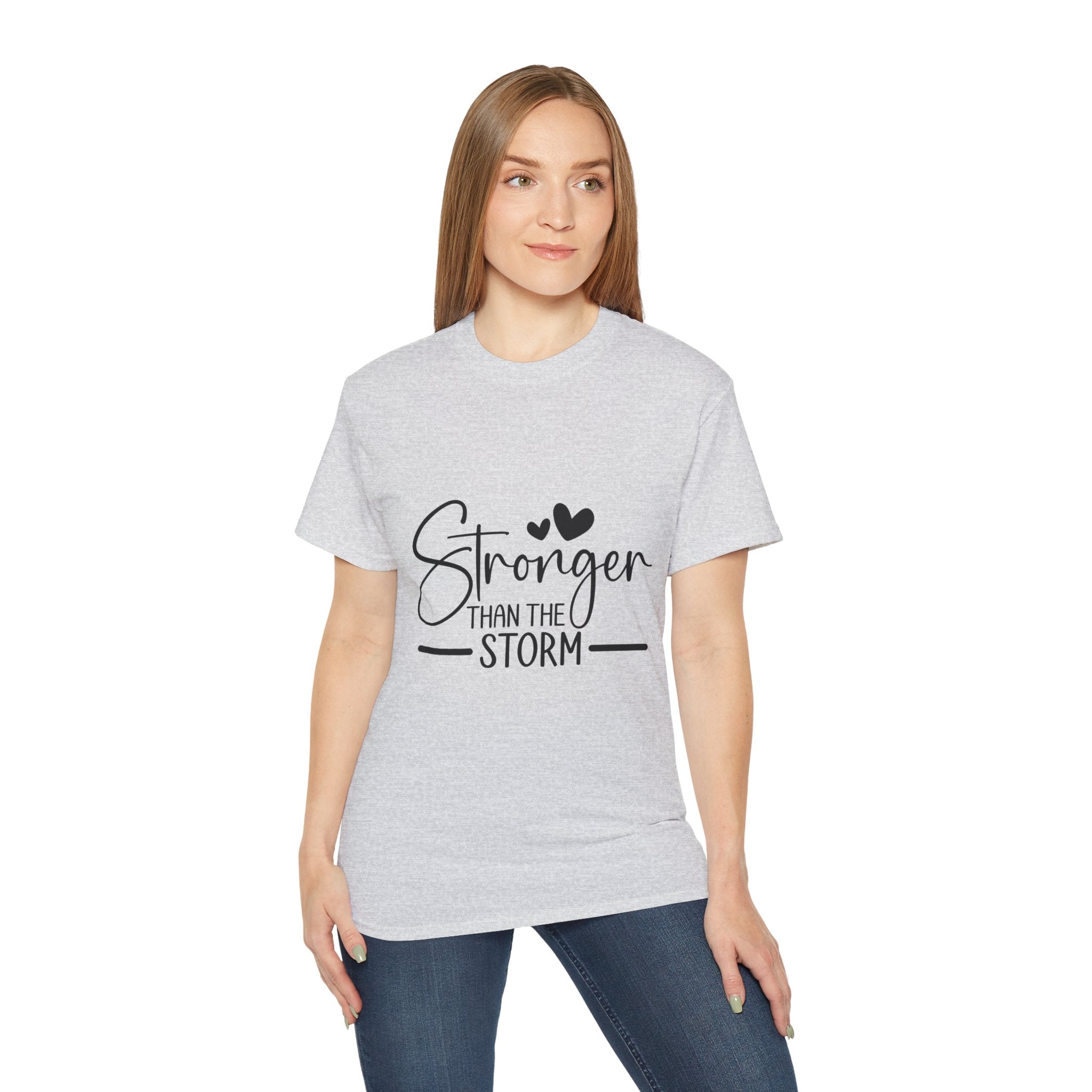 Unisex Stronger than the storm Tee - Inspirational Casual Wear, Christian T-Shirt, Motivational Gift, Faith-Based Apparel, Everyday Comfort