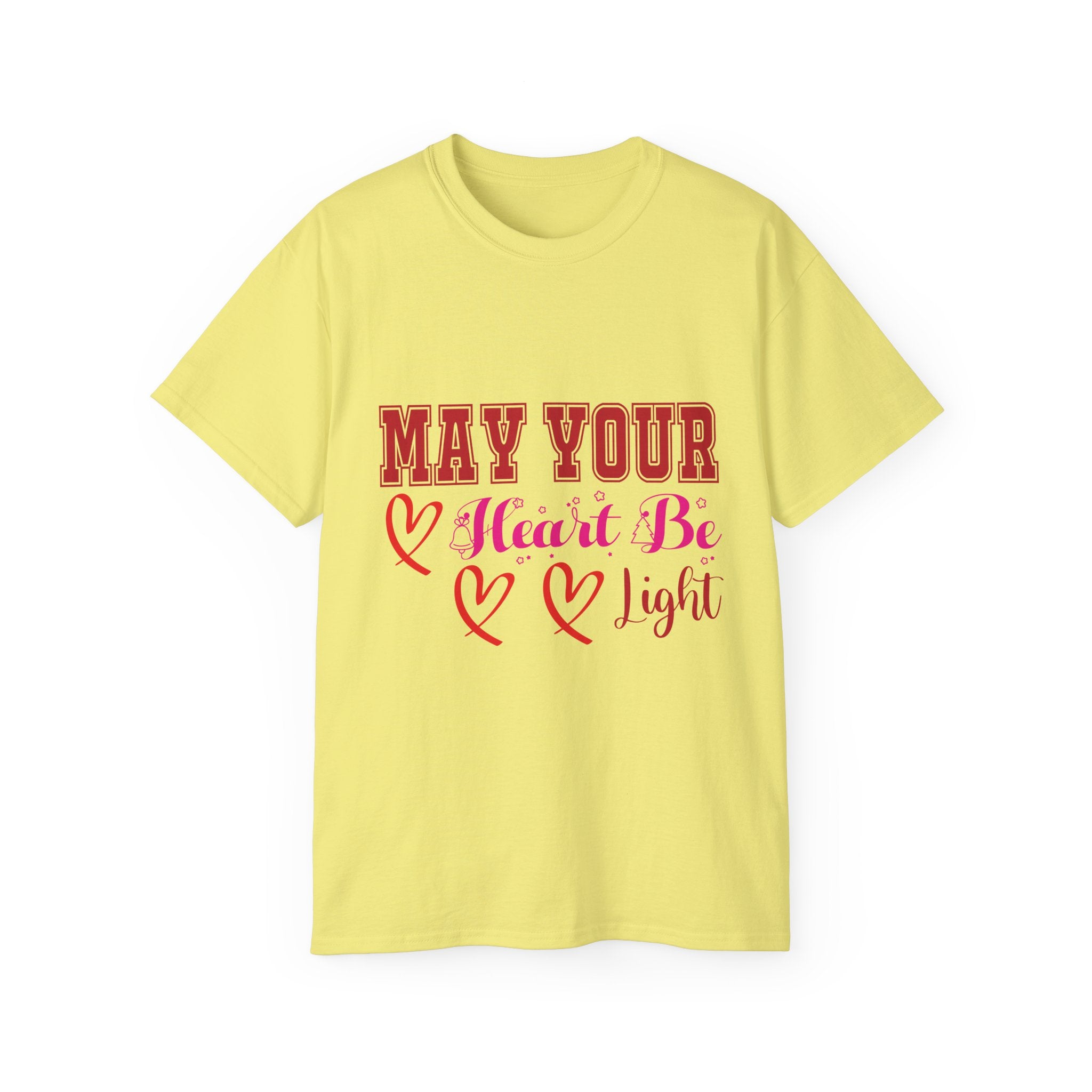 May Your Heart Be Light Christmas T-Shirt | Gallory Hive