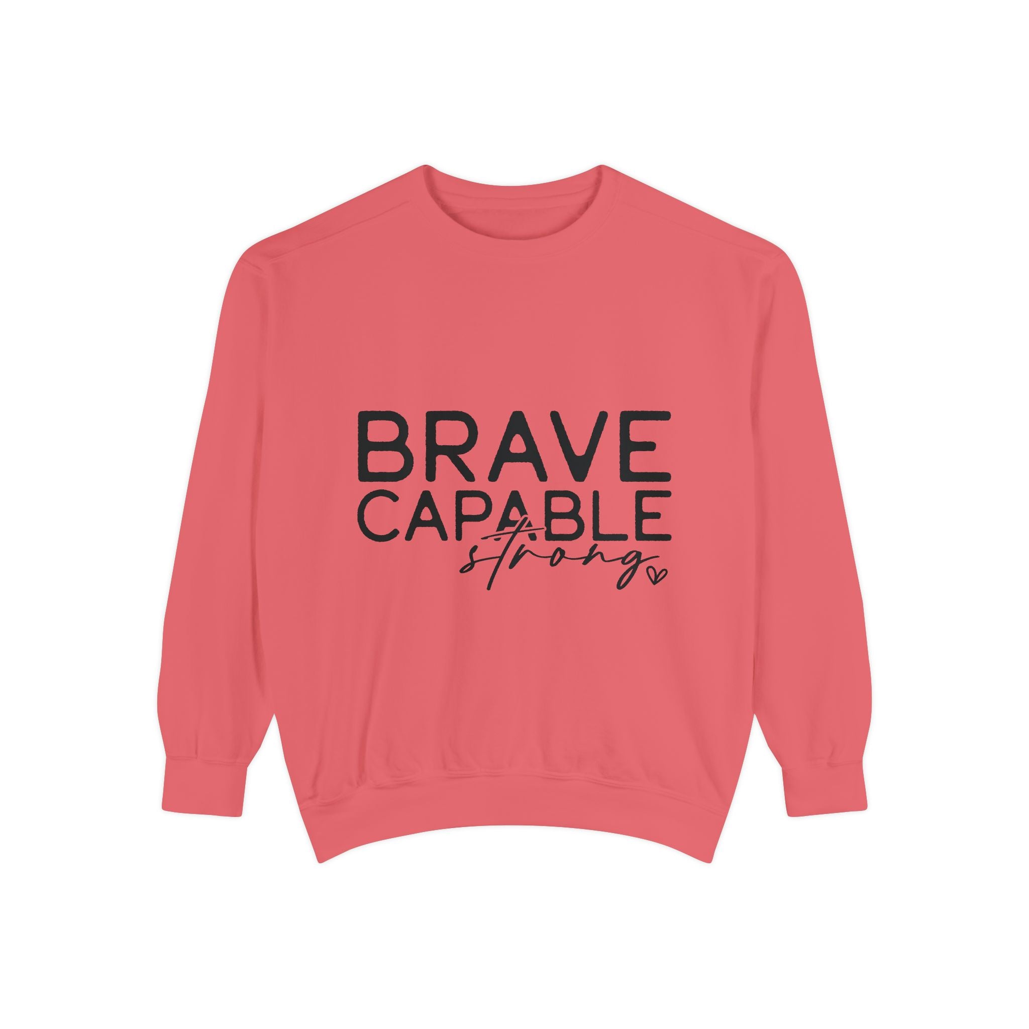 Brave Capable Strong Sweatshirt, Contemplation Line Art Sweatshirt – Minimalist Aesthetic