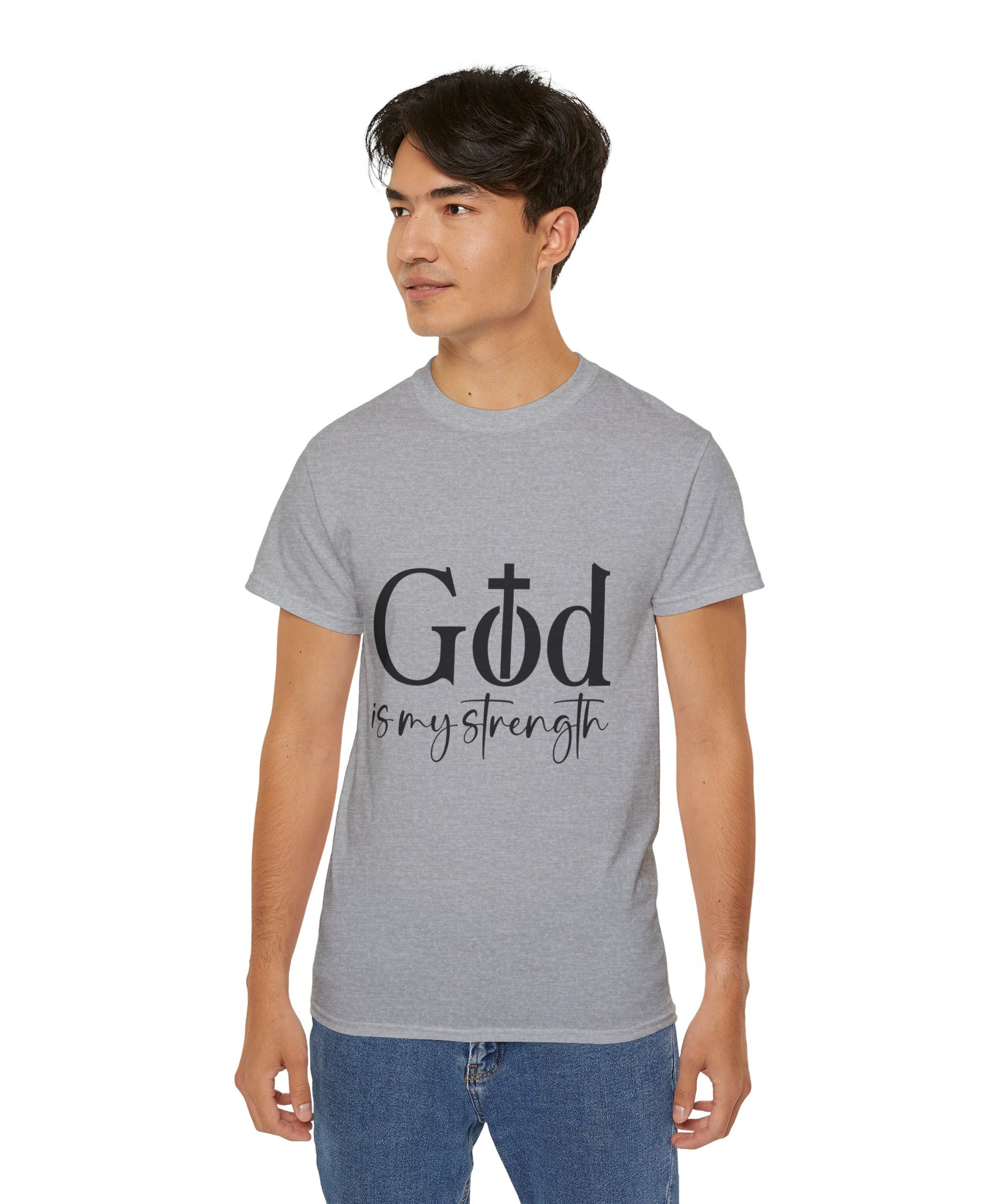 Unisex God is My Strength Tee - Inspirational Casual Wear, Christian T-Shirt, Motivational Gift, Faith-Based Apparel, Everyday Comfort - Gallory Hive