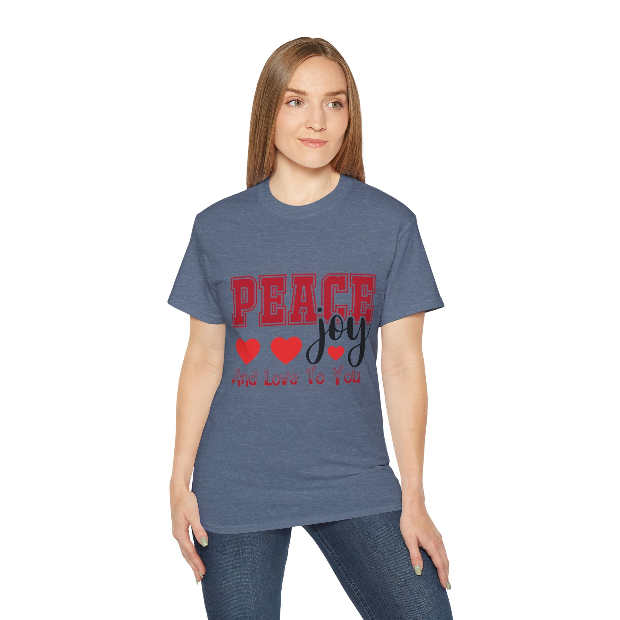 Peace, Joy & Love Retro Christmas T-Shirt | Gallory Hive
