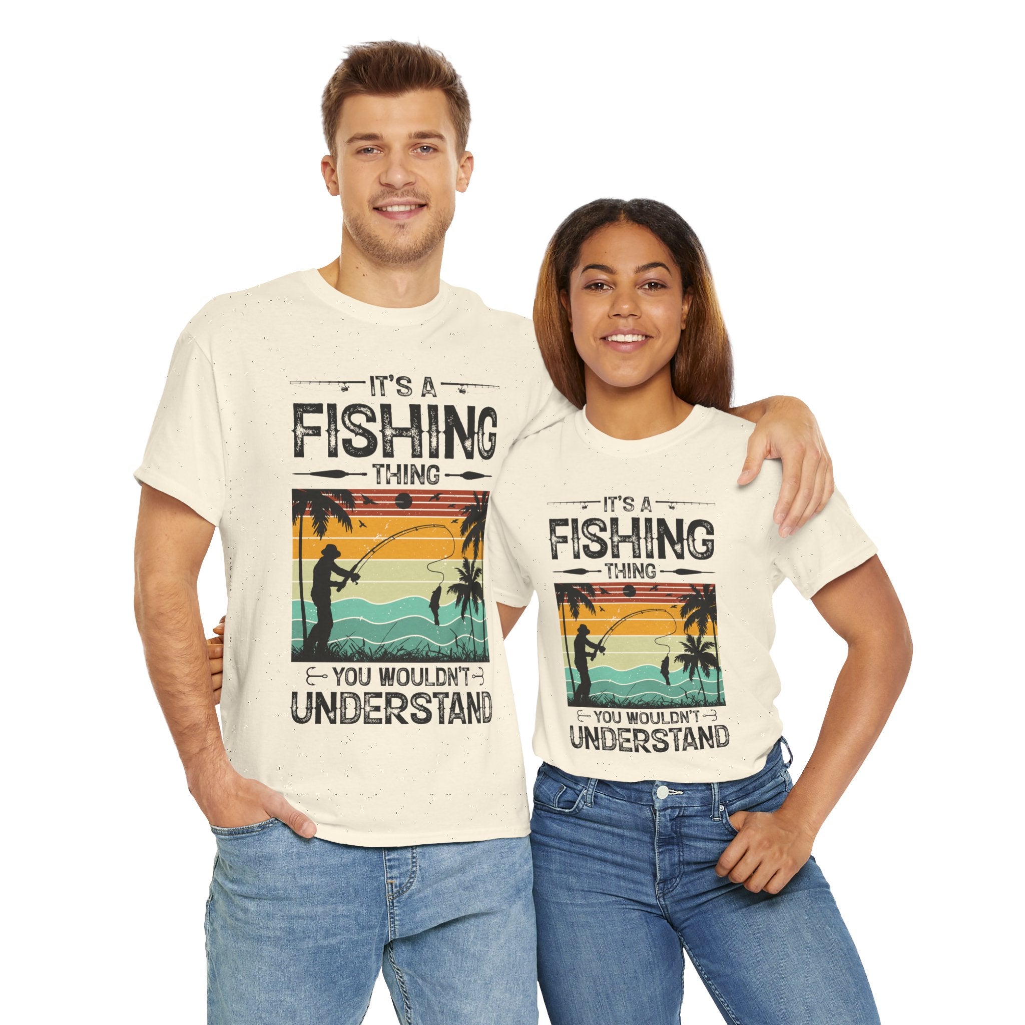 Funny Fishing Shirt – Vintage Sunset Design
