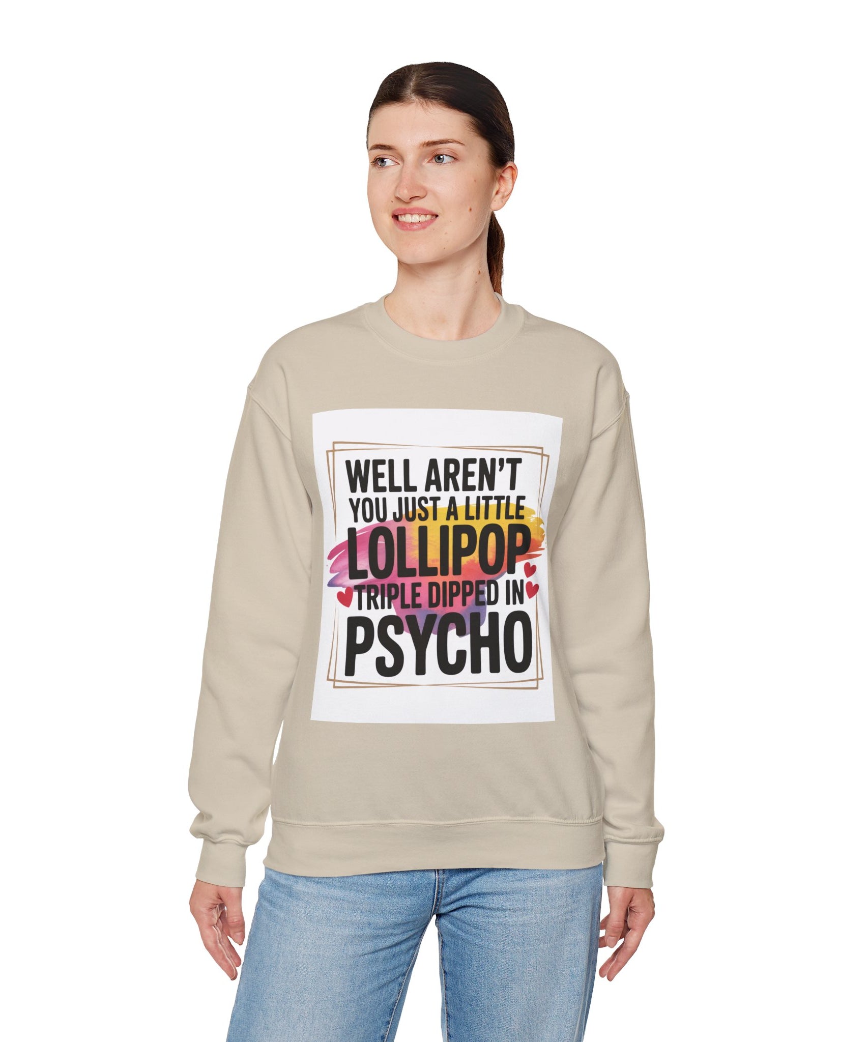 Psycho Lollipop Sweatshirt | Fun Casual Crewneck, Gift for Friends, Humor Apparel, Everyday Wear, Unique Fashion - Gallory Hive