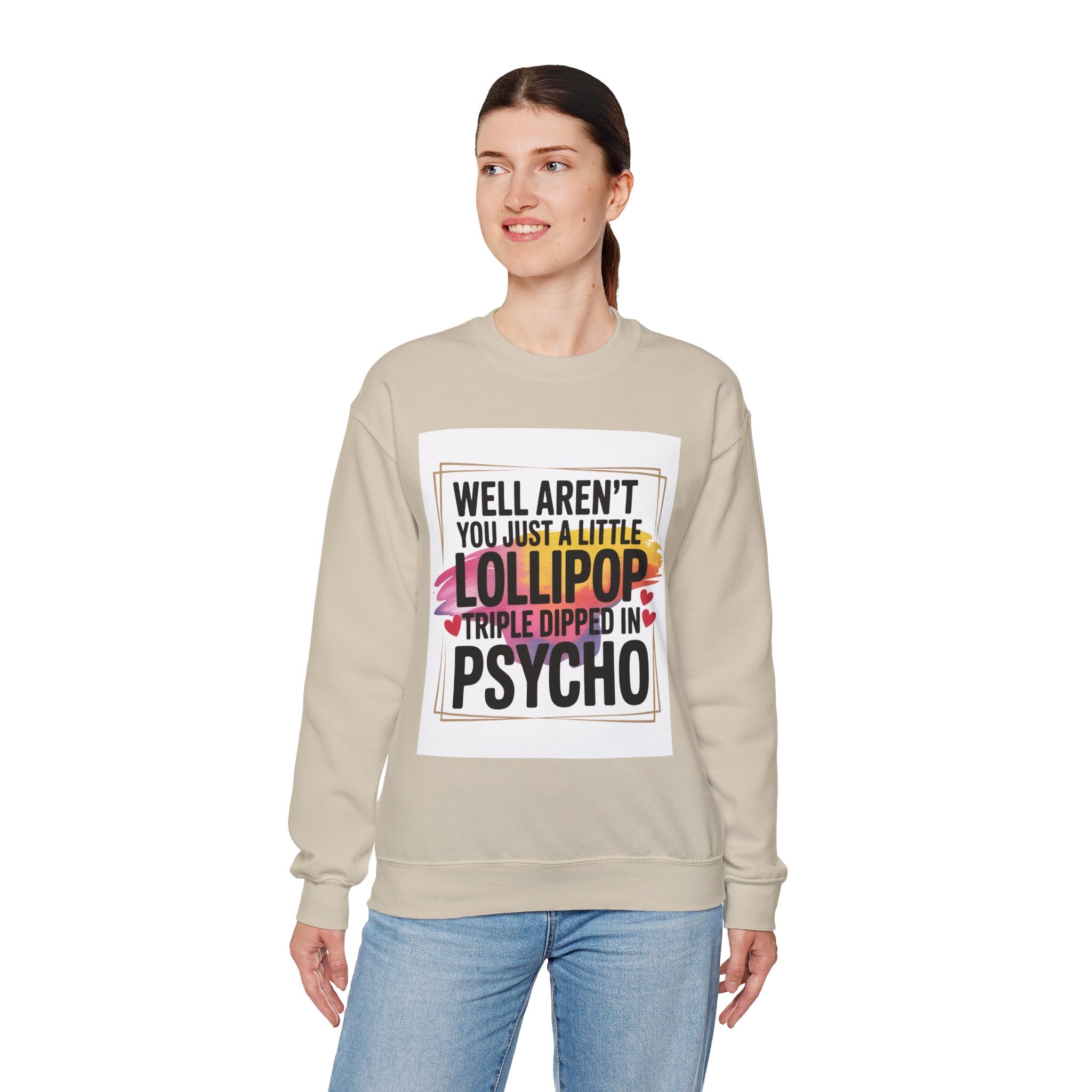 Psycho Lollipop Sweatshirt | Fun Casual Crewneck, Gift for Friends, Humor Apparel, Everyday Wear, Unique Fashion