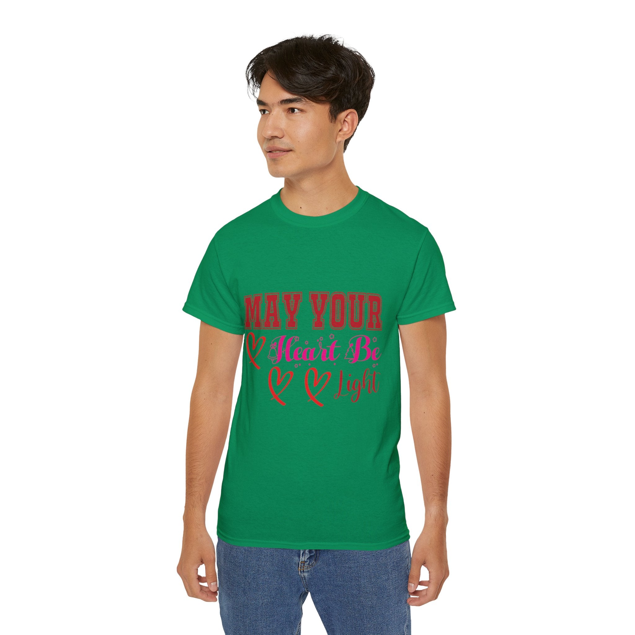 May Your Heart Be Light Christmas T-Shirt | Gallory Hive