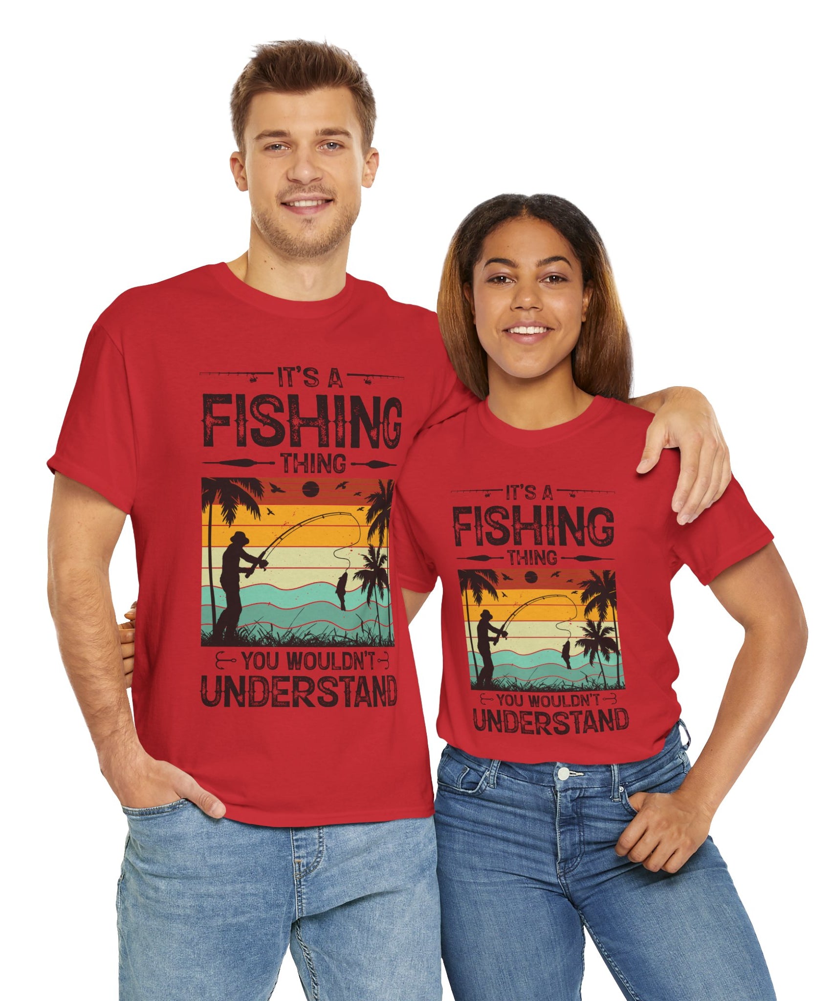 Funny Fishing Shirt – Vintage Sunset Design