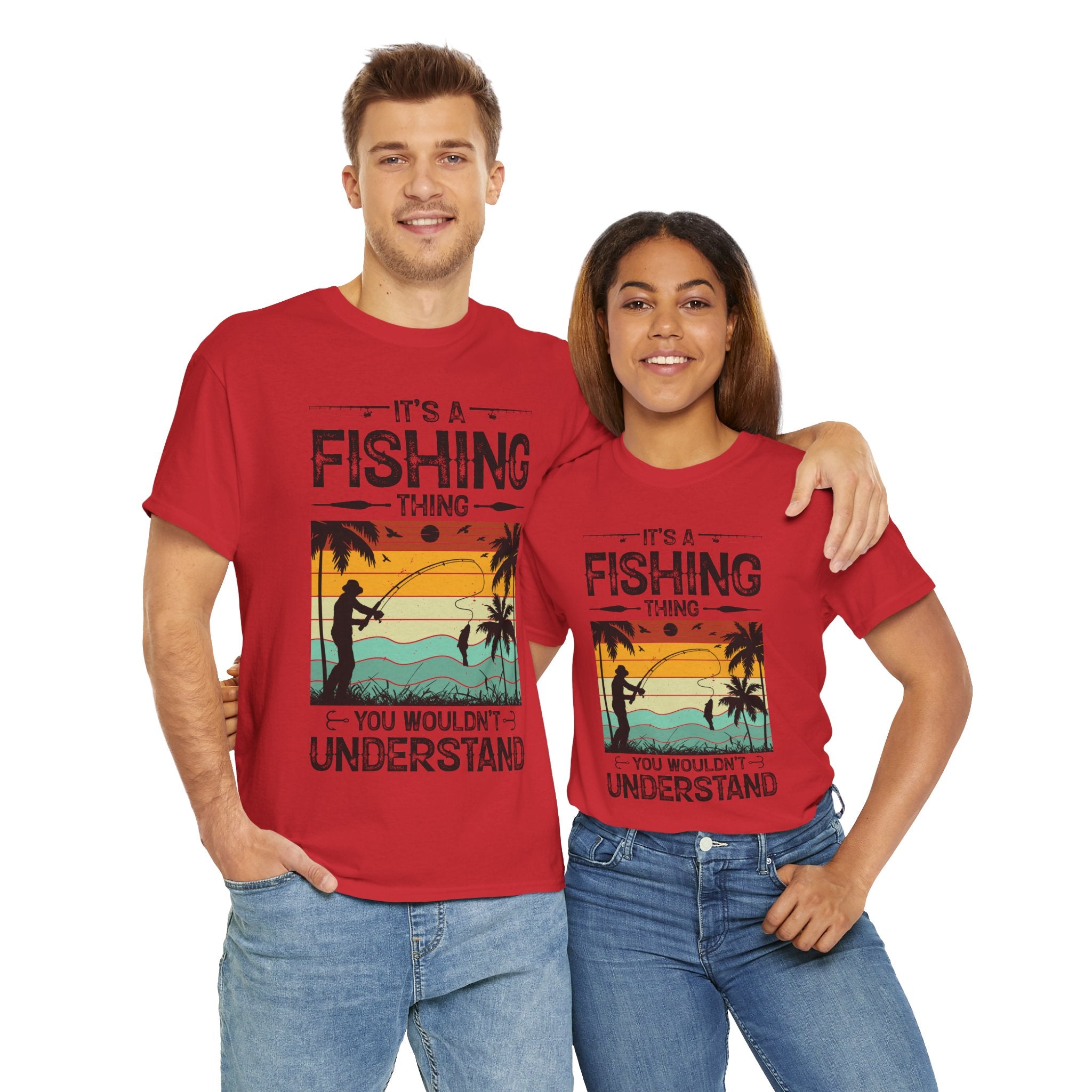 Funny Fishing Shirt – Vintage Sunset Design