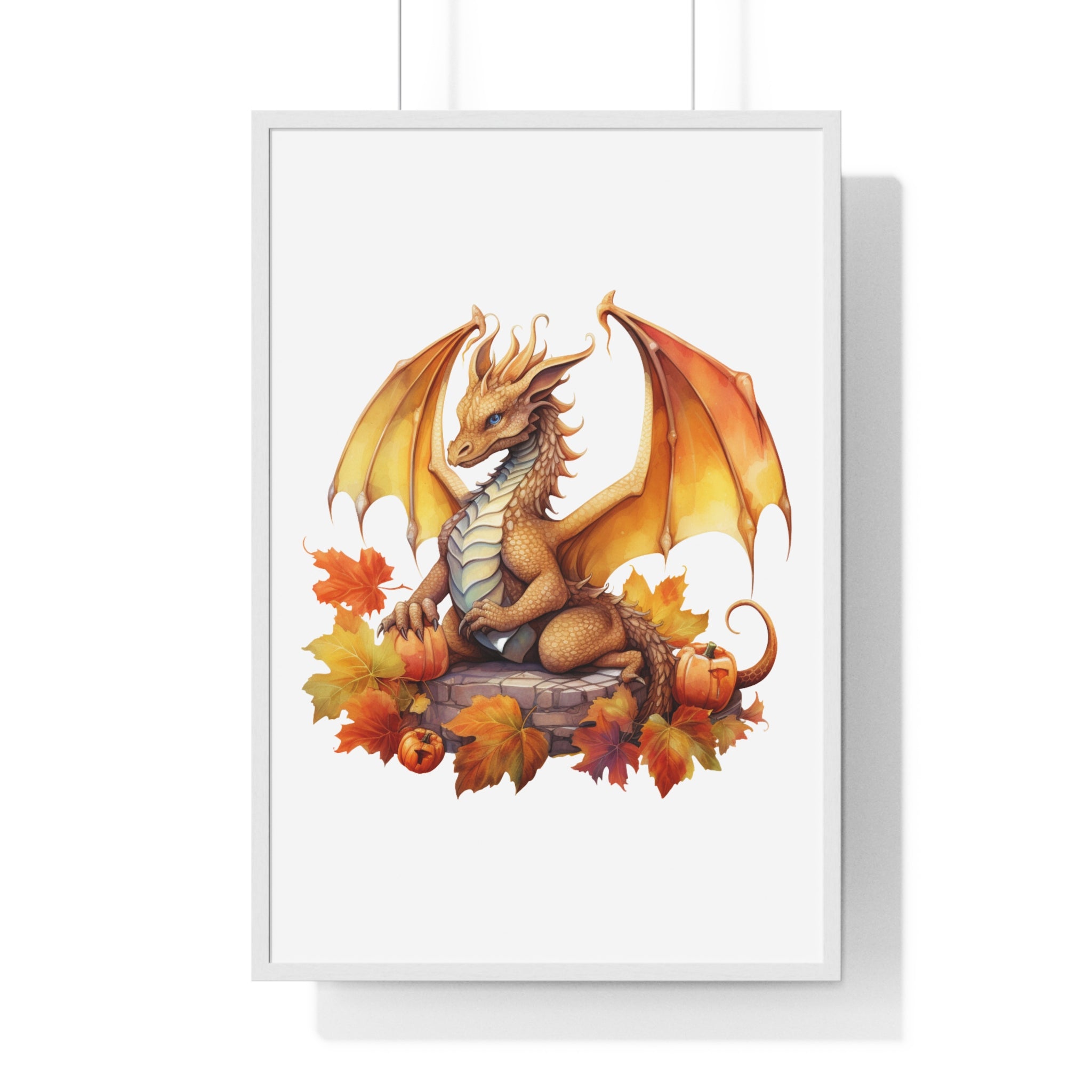 Autumn Dragon Wall Art – Fantasy Fall Decor with Pumpkins | Gallory Hive