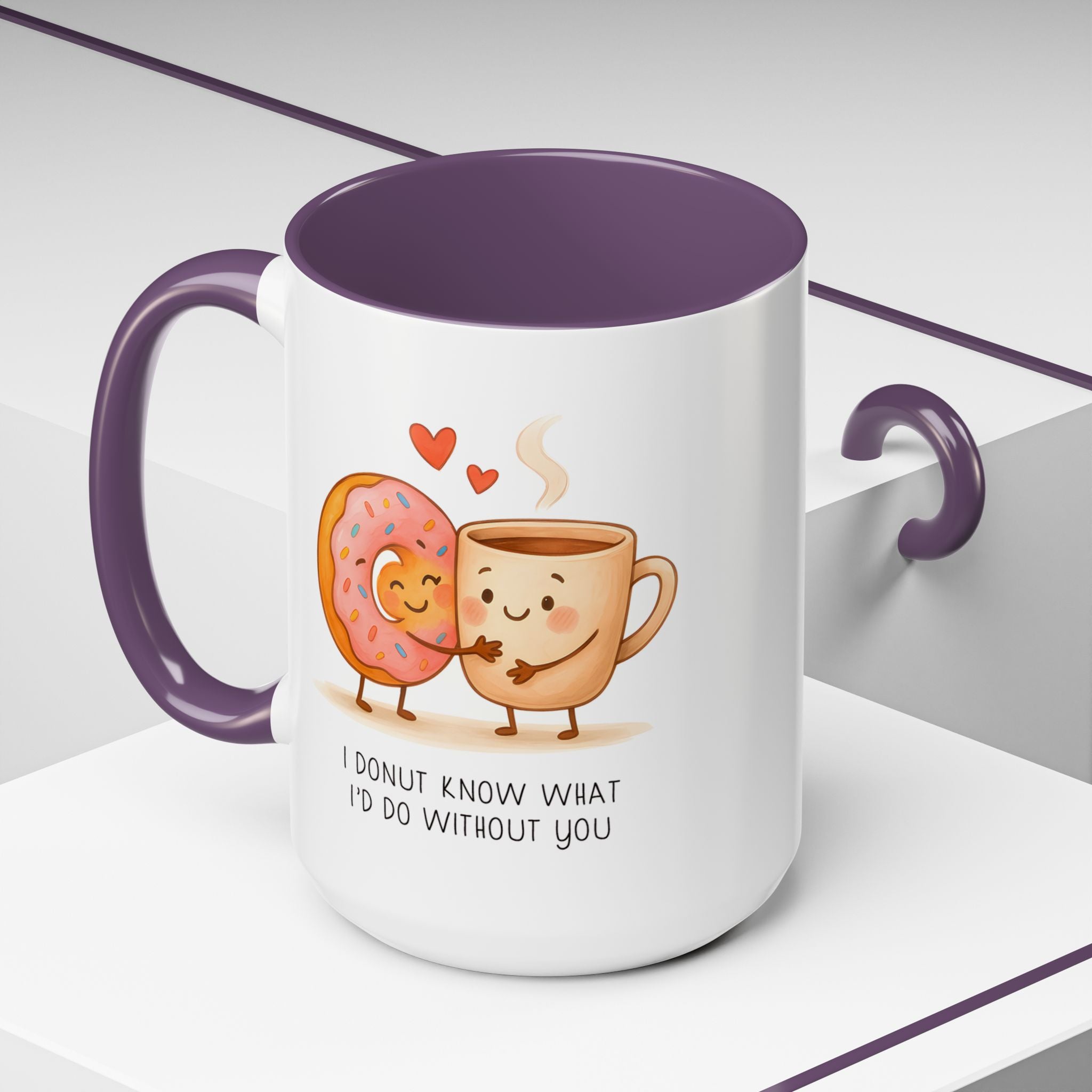 Cute Donut and Coffee Love Ceramic Mug | Gallory Hive