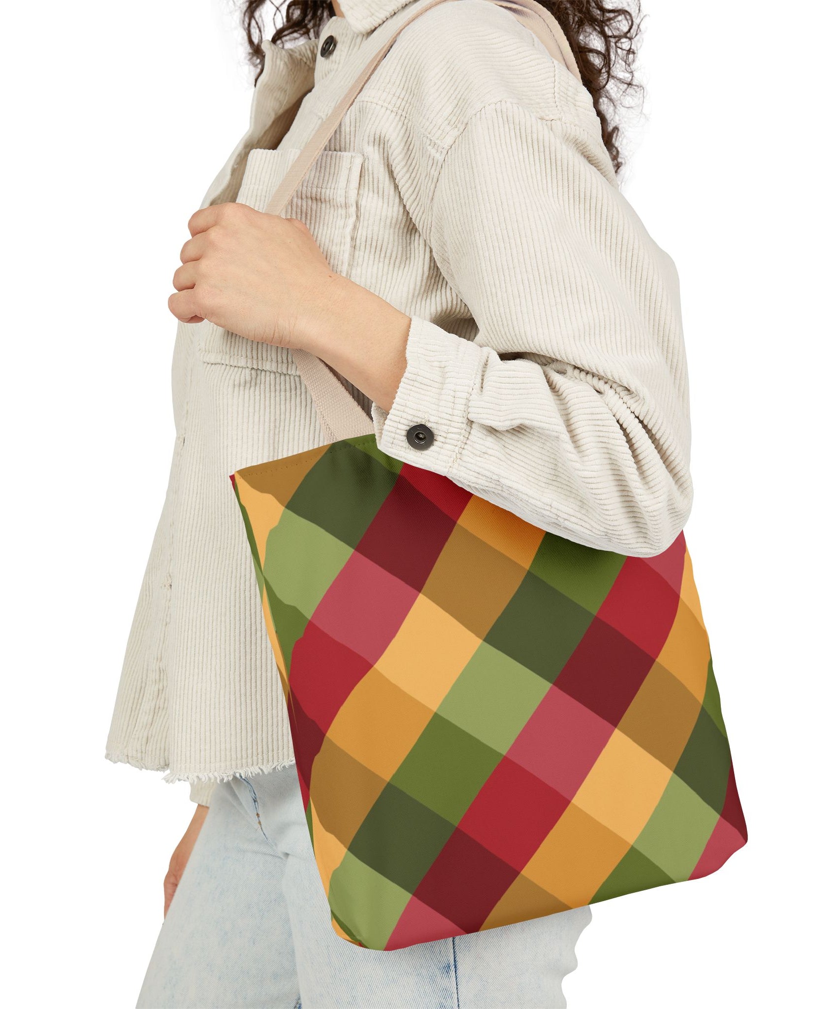 Vibrant Geometric Angle Design Canvas Tote