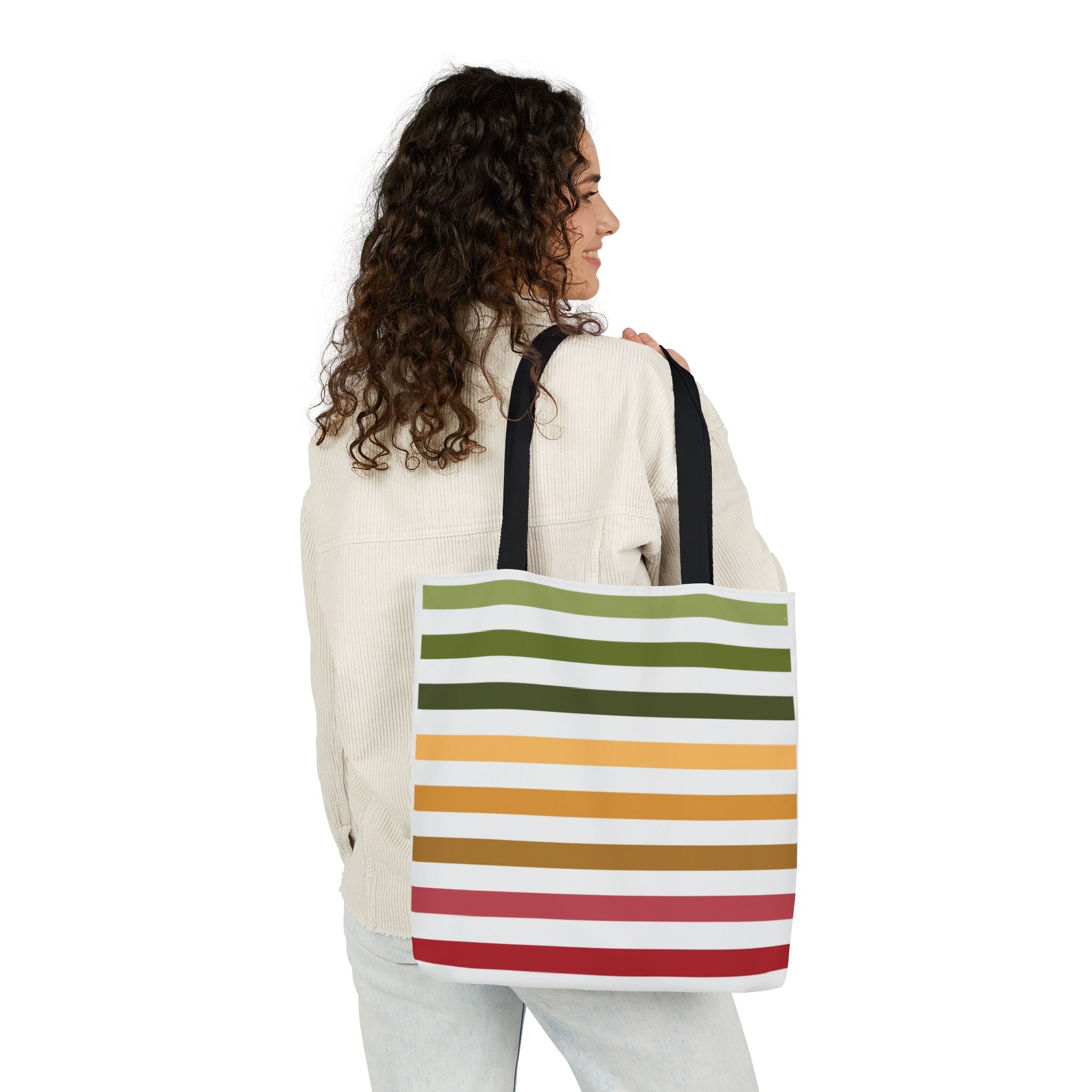 Multicolor Horizontal Lines Canvas Tote | Gallory Hive