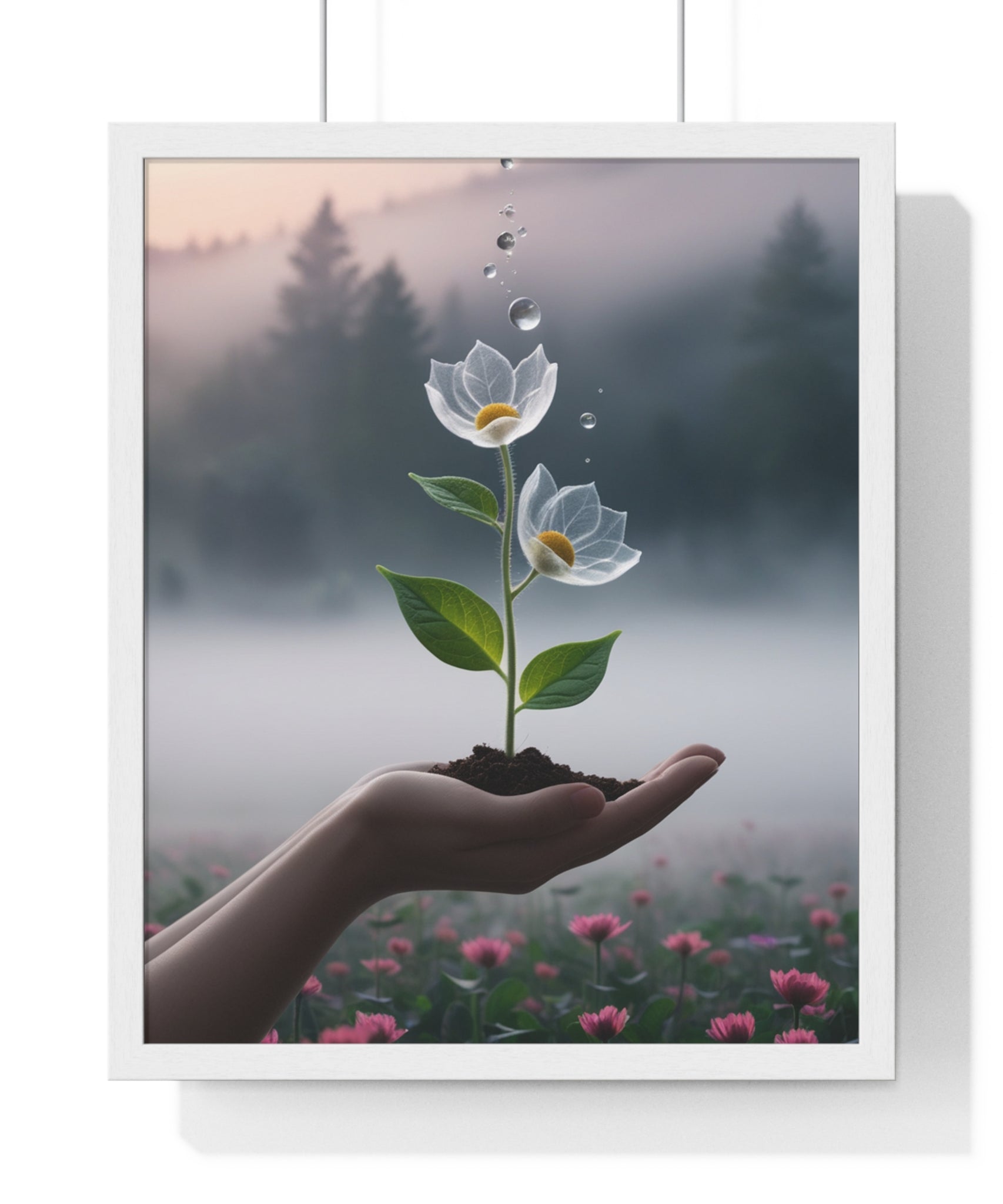 Vertical Framed Poster - Floral Growth Inspirational Wall Art, Botanical Decor, Nature Lovers Gift, Modern Aesthetic, Home Office Decoration - Gallory Hive