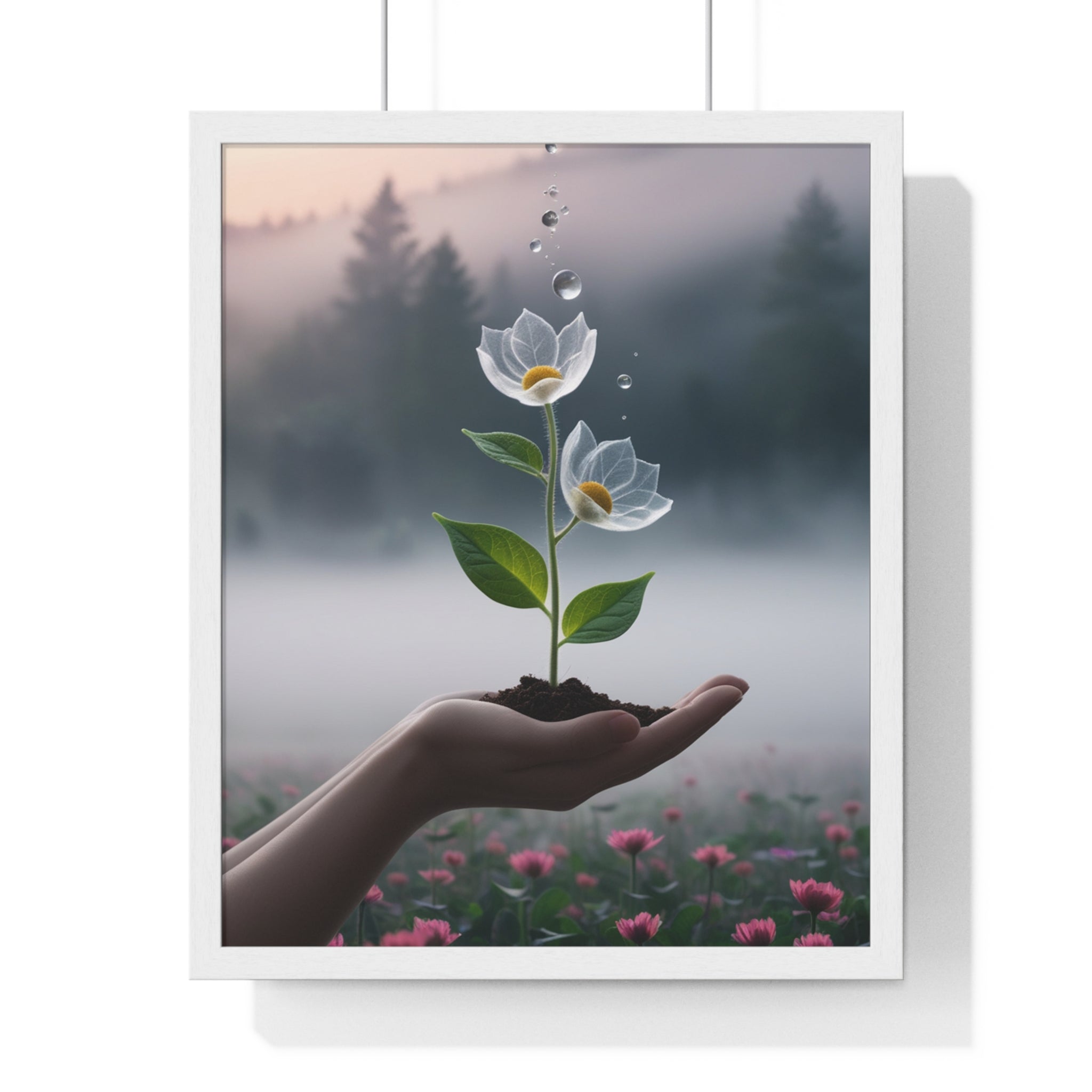 Vertical Framed Poster - Floral Growth Inspirational Wall Art, Botanical Decor, Nature Lovers Gift, Modern Aesthetic, Home Office Decoration - Gallory Hive
