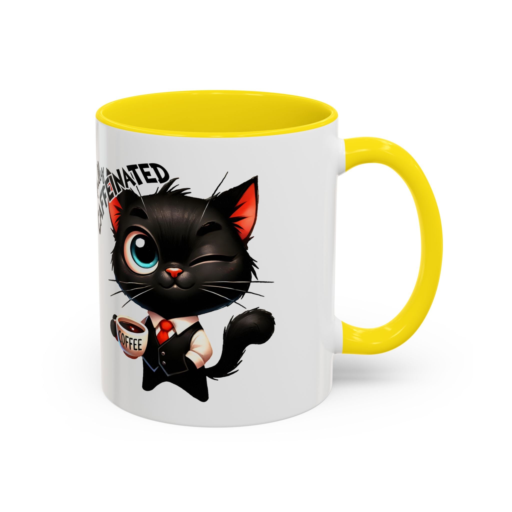 Cute Black Cat Accent Coffee Mug Gallory Hive