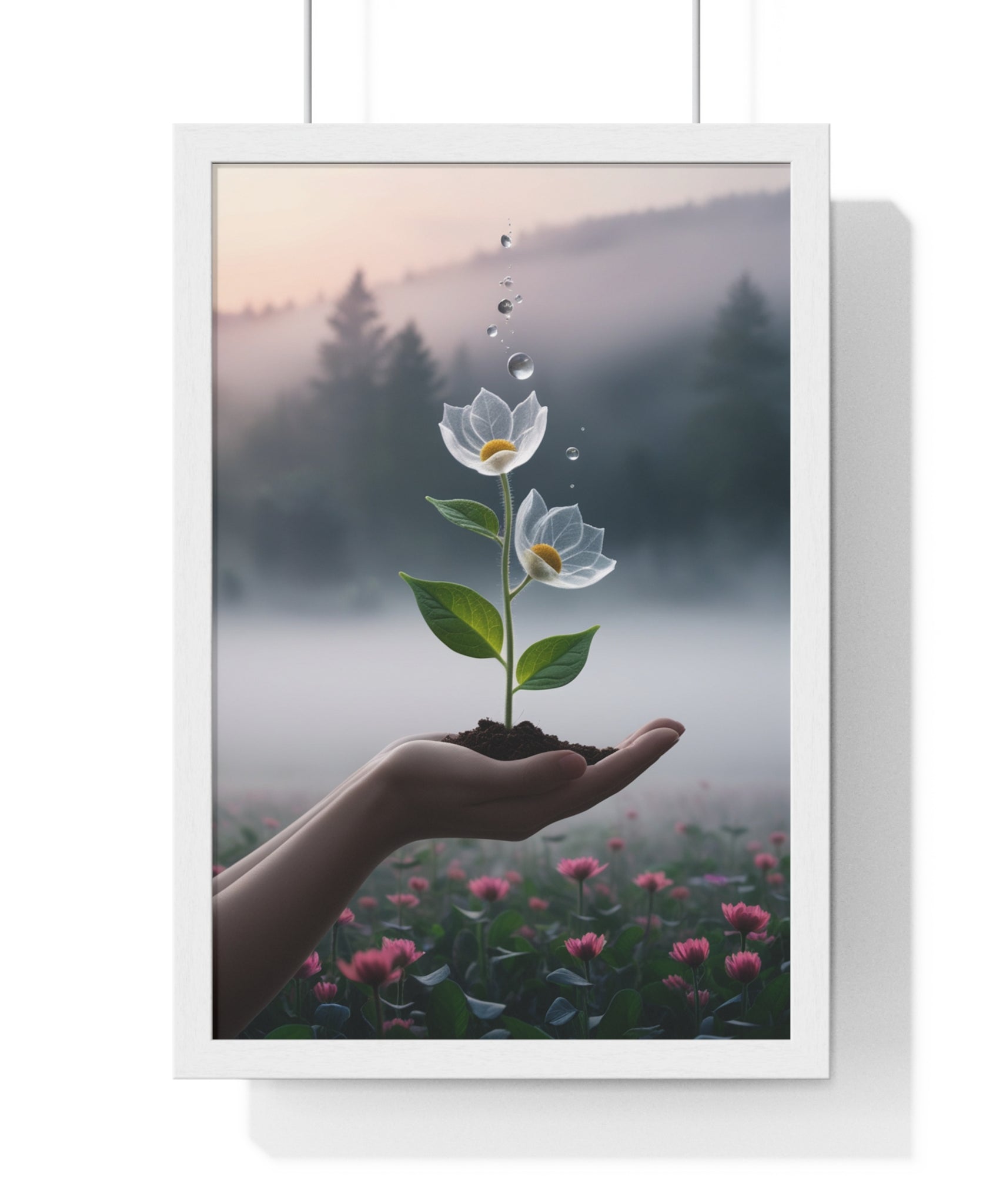 Vertical Framed Poster - Floral Growth Inspirational Wall Art, Botanical Decor, Nature Lovers Gift, Modern Aesthetic, Home Office Decoration - Gallory Hive