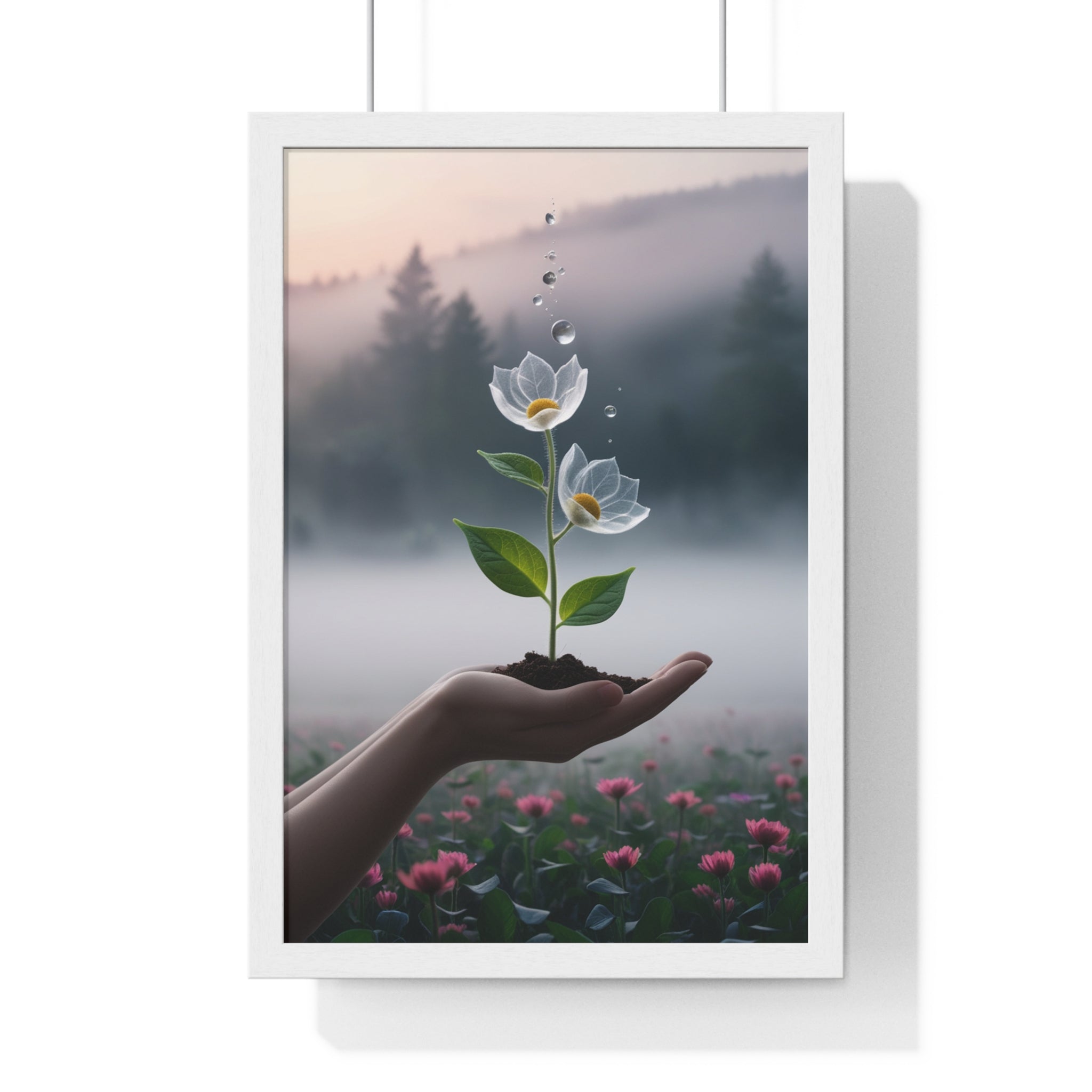 Vertical Framed Poster - Floral Growth Inspirational Wall Art, Botanical Decor, Nature Lovers Gift, Modern Aesthetic, Home Office Decoration - Gallory Hive