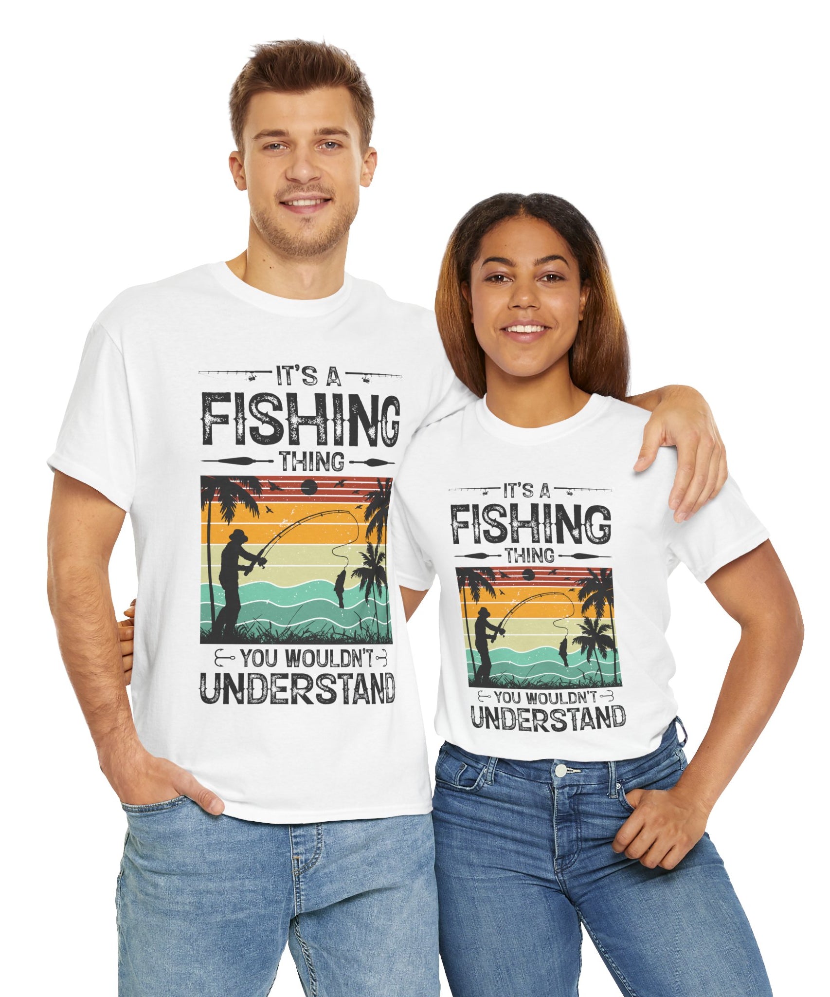 Funny Fishing Shirt – Vintage Sunset Design